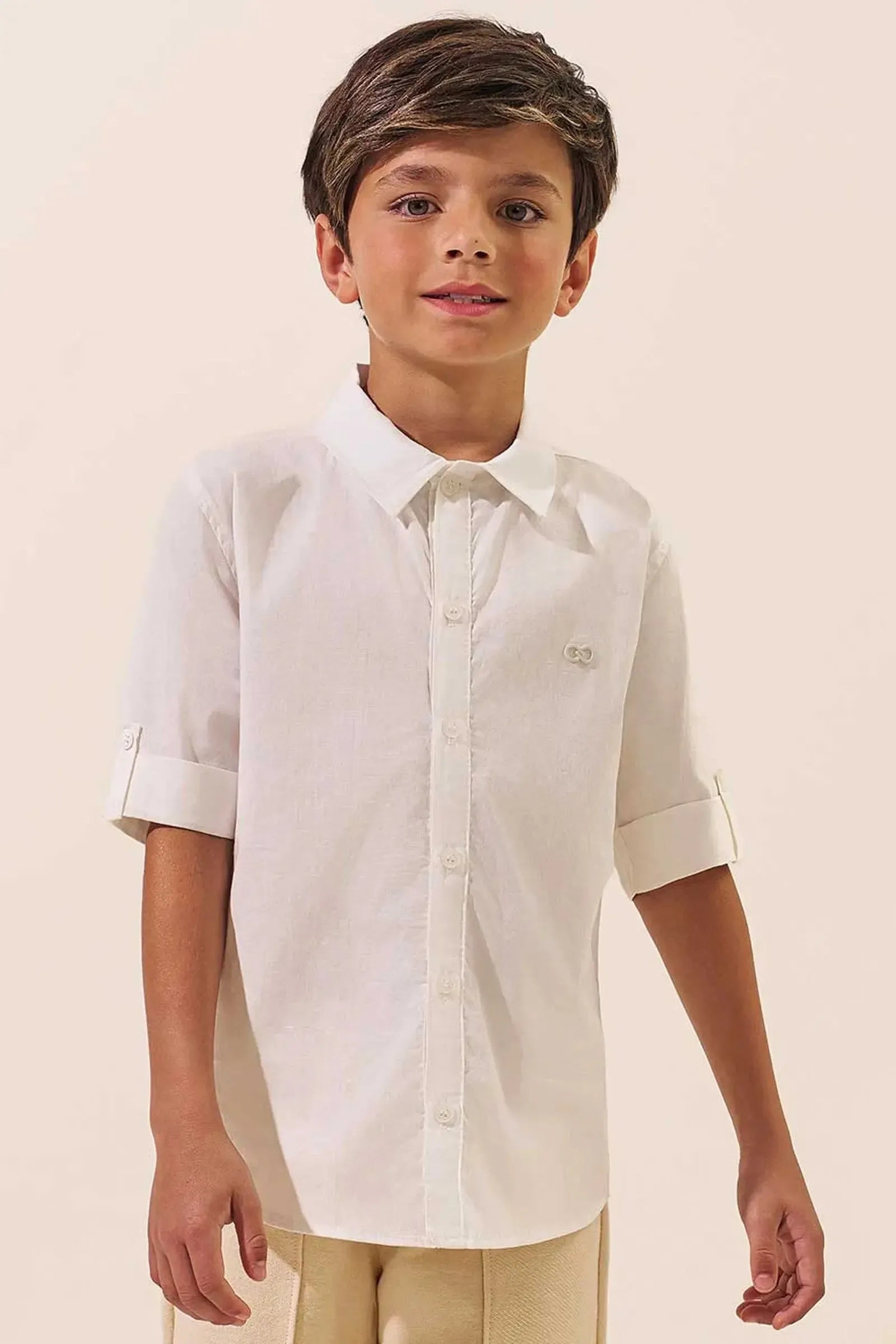 Camisa em Tricoline Mônaco com Elastano 94787 LucBoo Infantil Menino