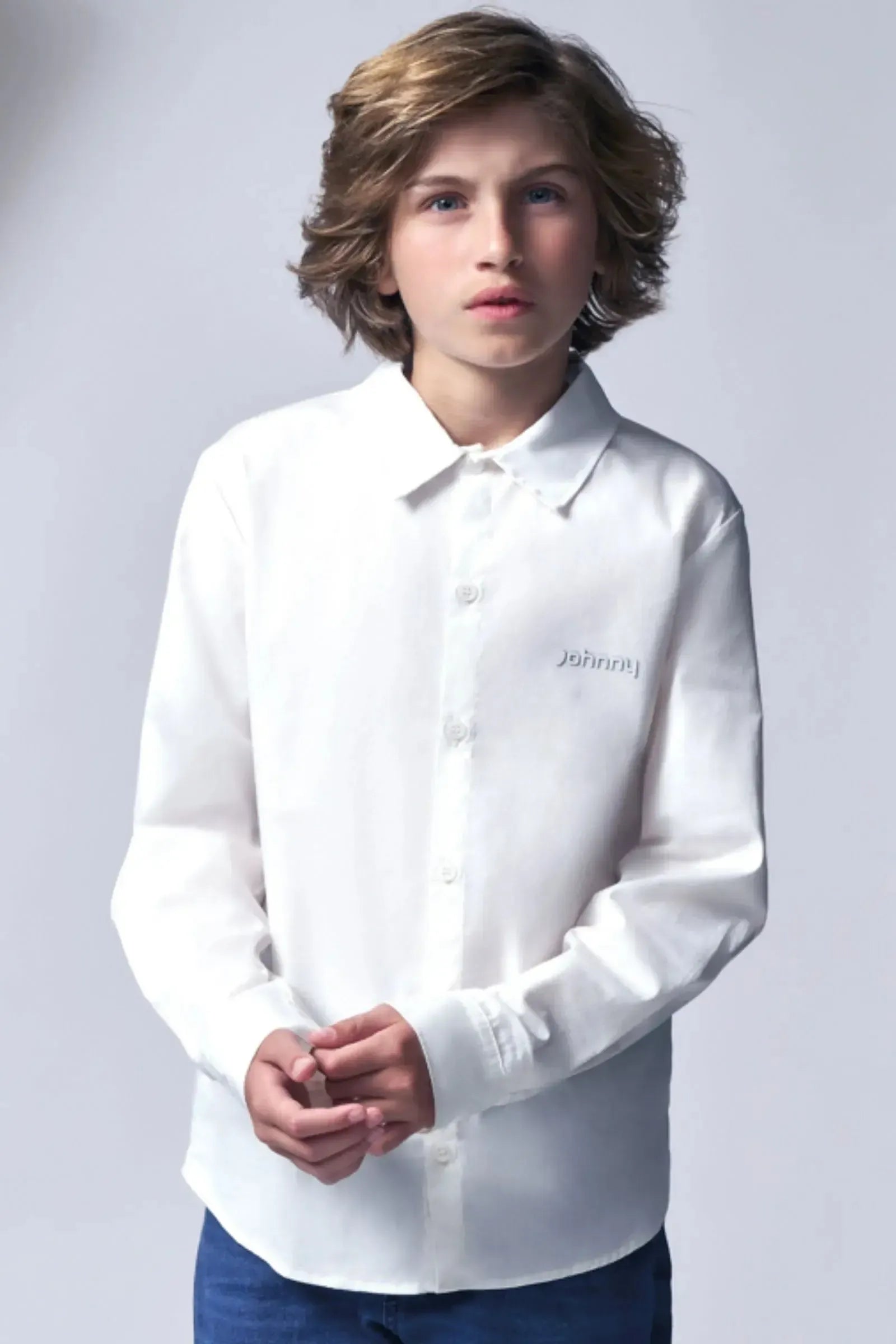 Camisa em Tricoline Mônaco com Elastano 96047 Johnny Fox Teen Menino