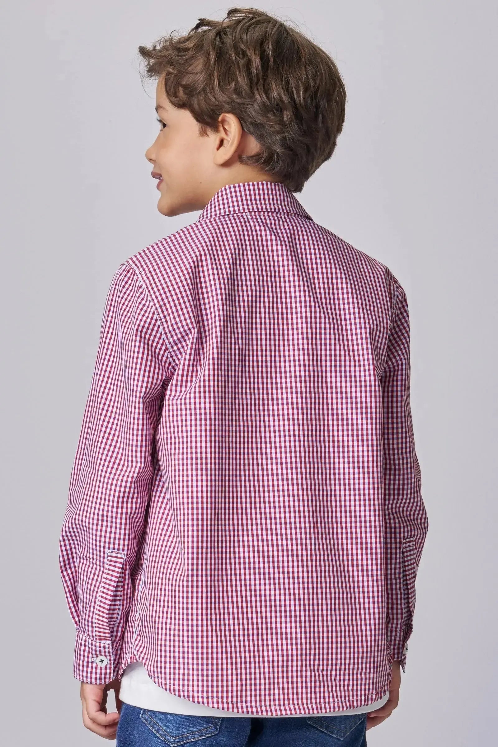 Camisa em Tricoline Xadrez 92039 LucBoo Infantil Menino