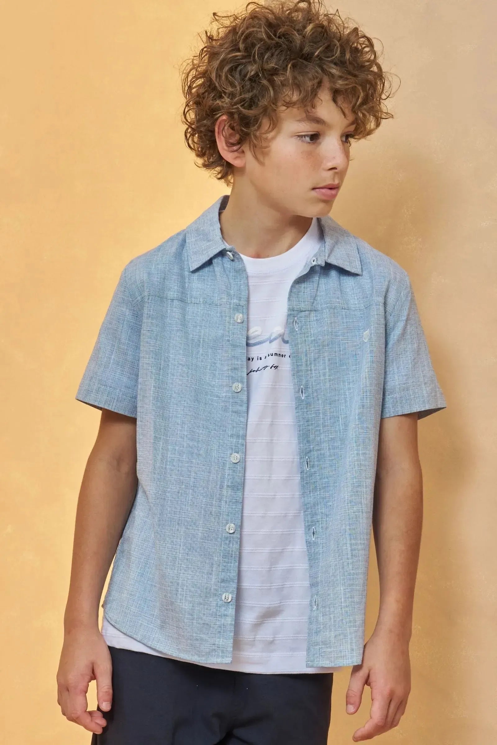 Camisa em Verano Chambray 96722 Johnny Fox Teen Menino