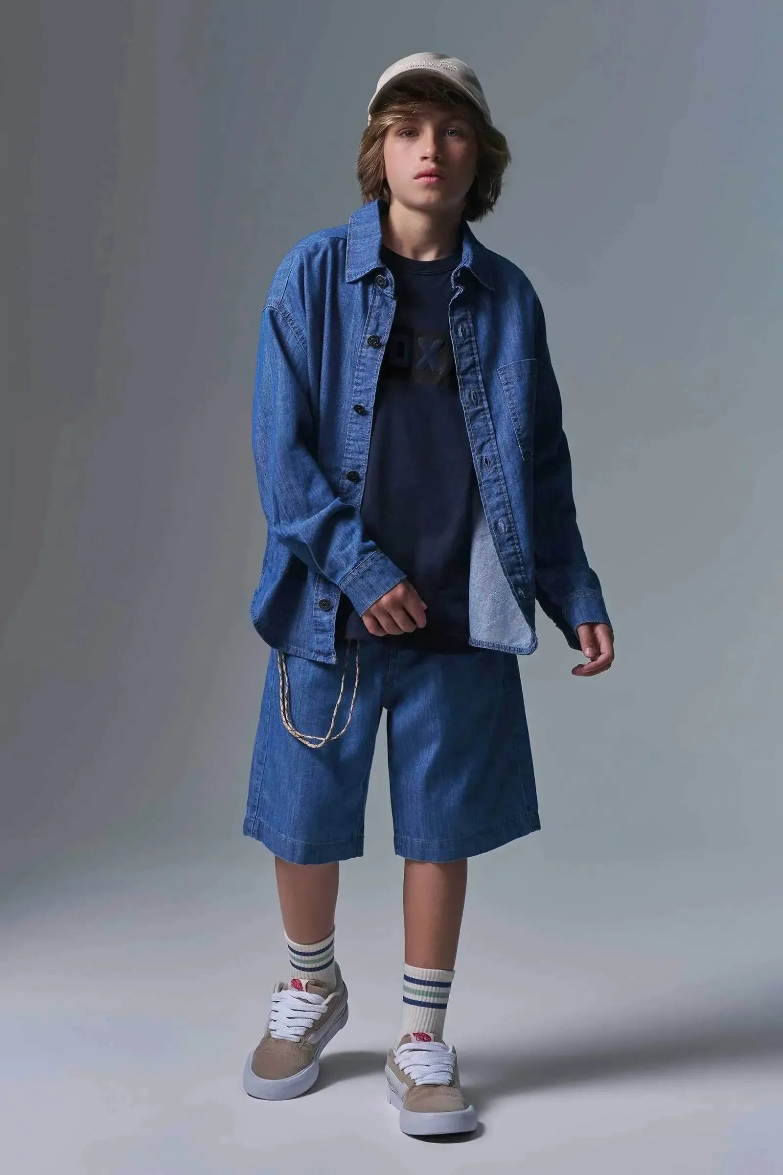 Camisa Over em Jeans Benicio 97164 Johnny Fox Teen Menino