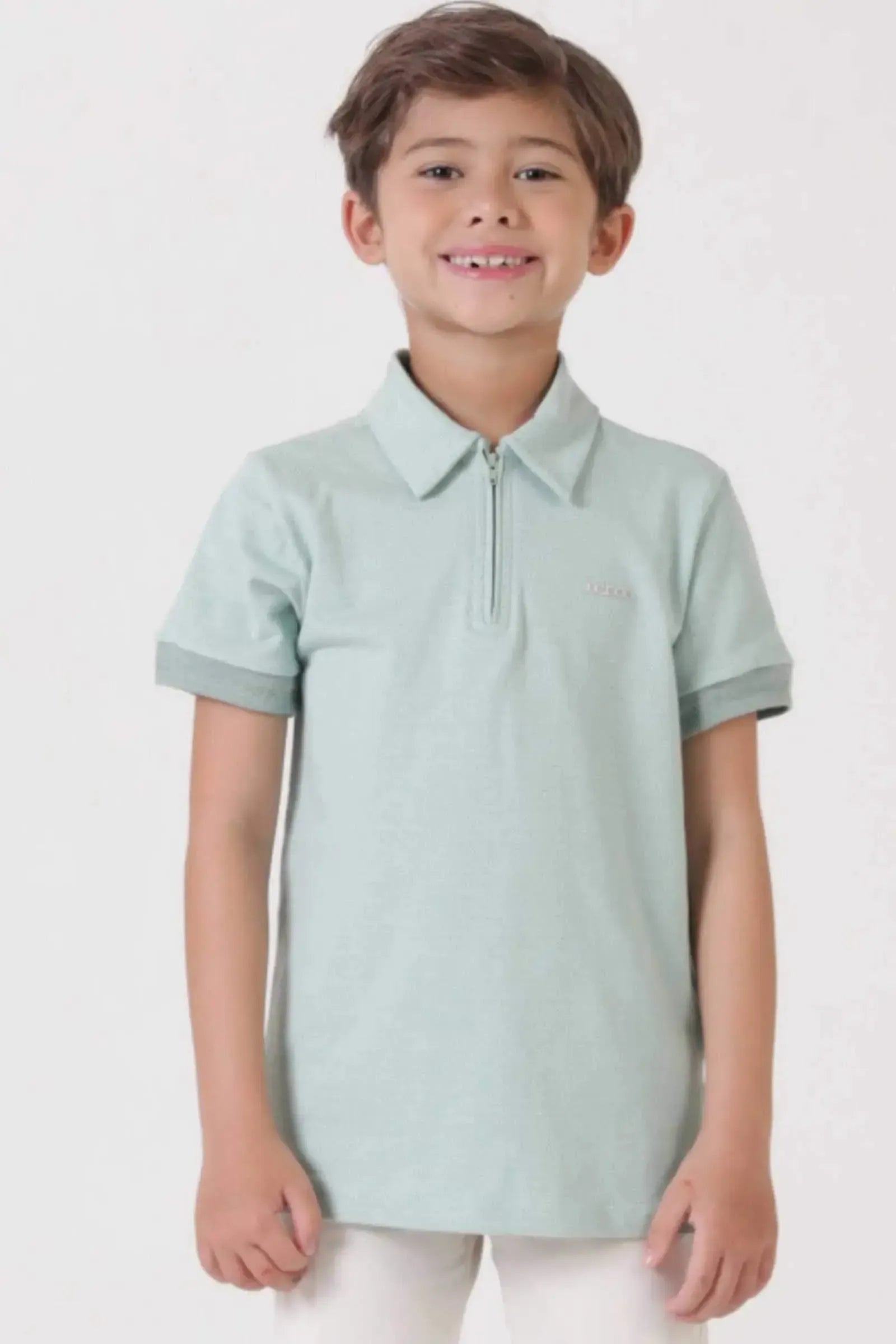 Camisa Polo em Malha Fish com Elastano 86984 LucBoo Infantil Menino