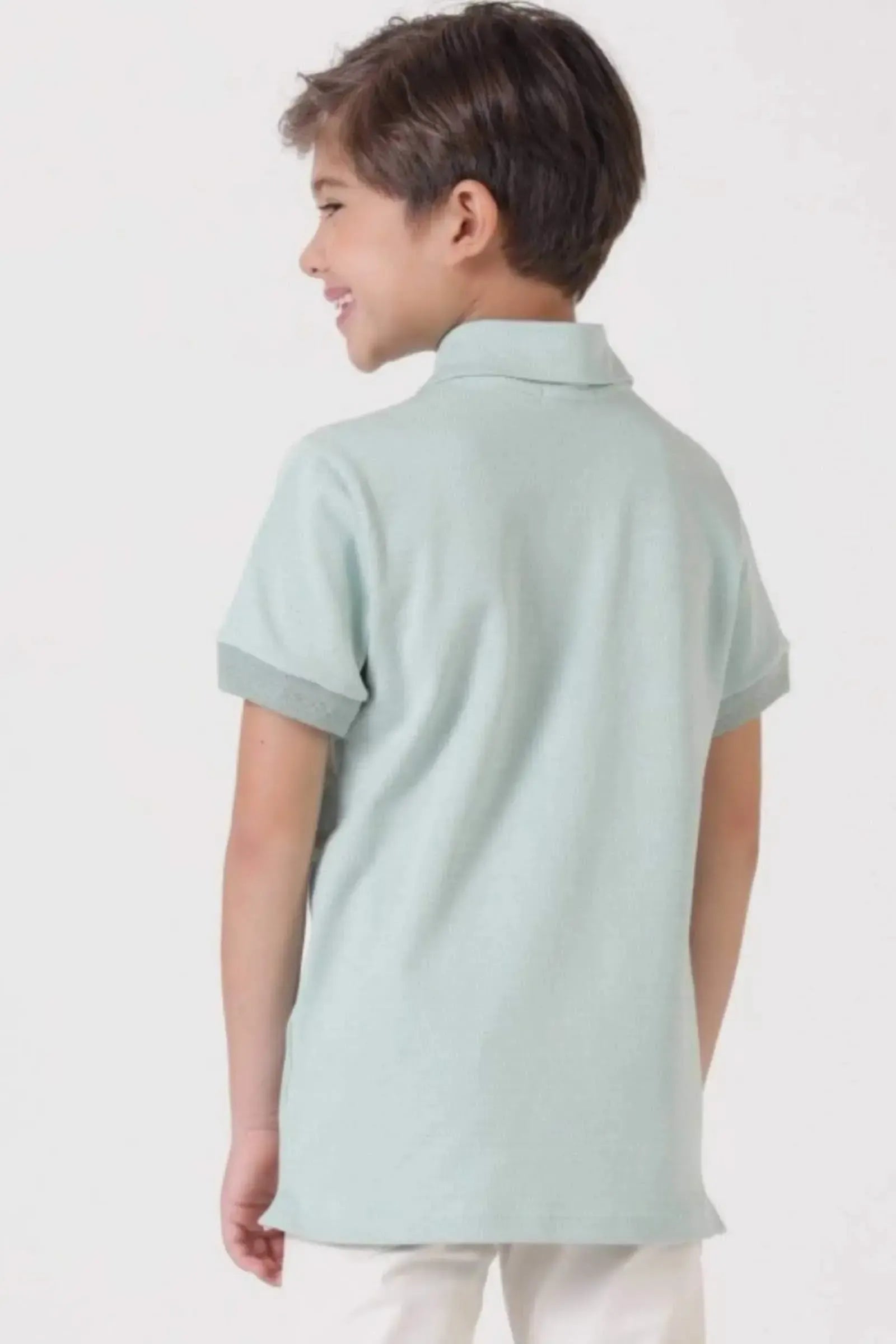 Camisa Polo em Malha Fish com Elastano 86984 LucBoo Infantil Menino
