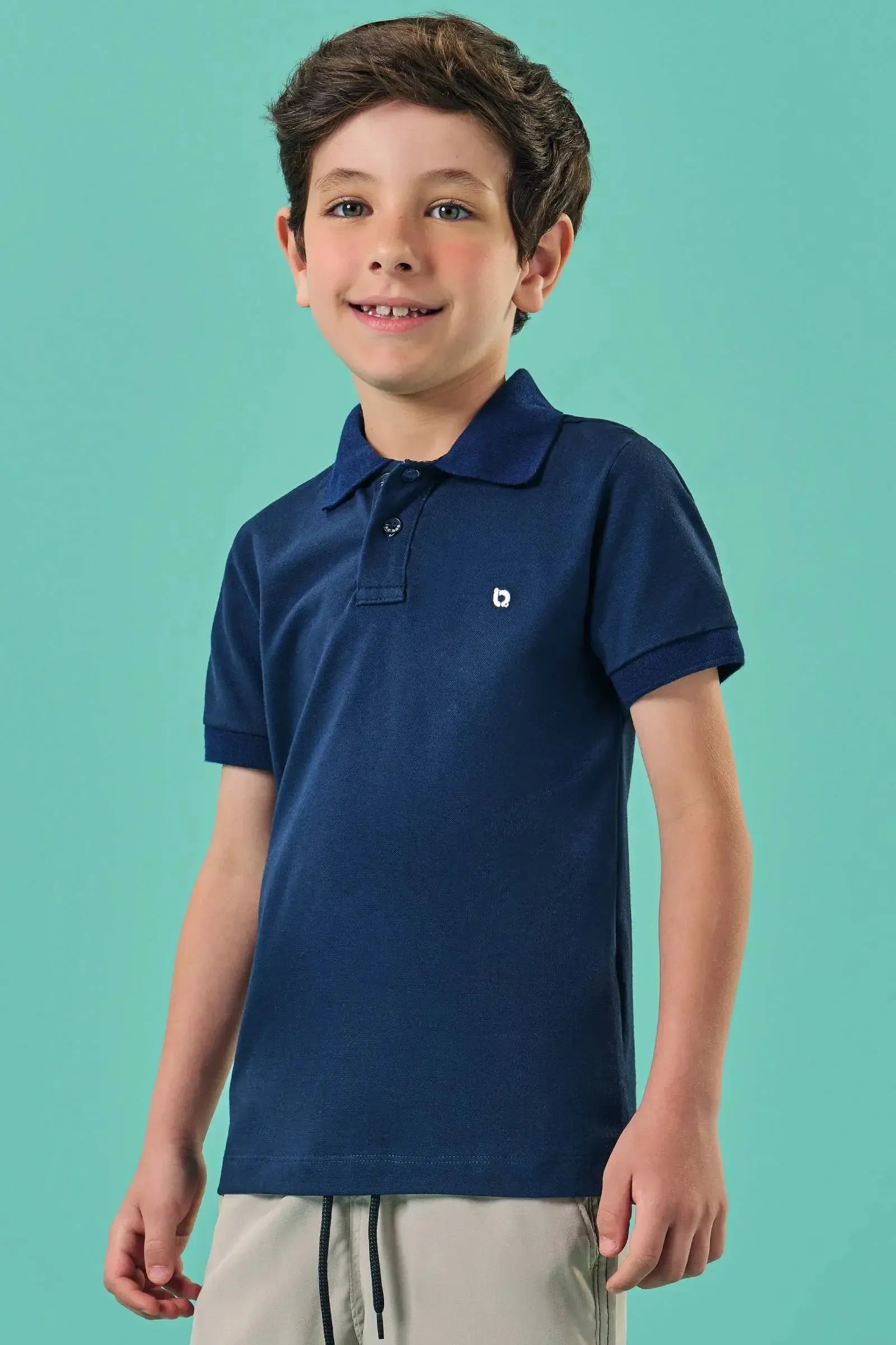 Camisa Polo em Malha Piquet com Elastano 82833 LucBoo Infantil Menino
