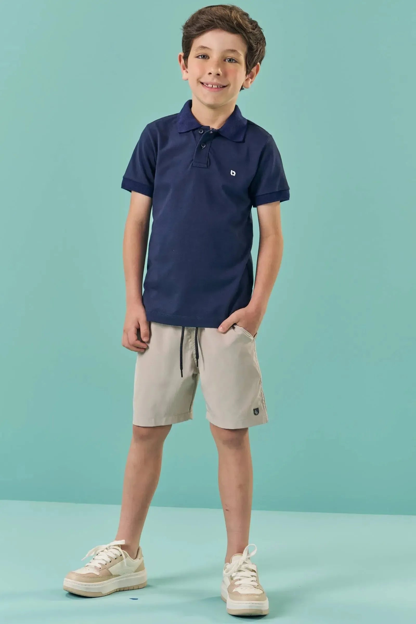 Camisa Polo em Malha Piquet com Elastano 82833 LucBoo Infantil Menino