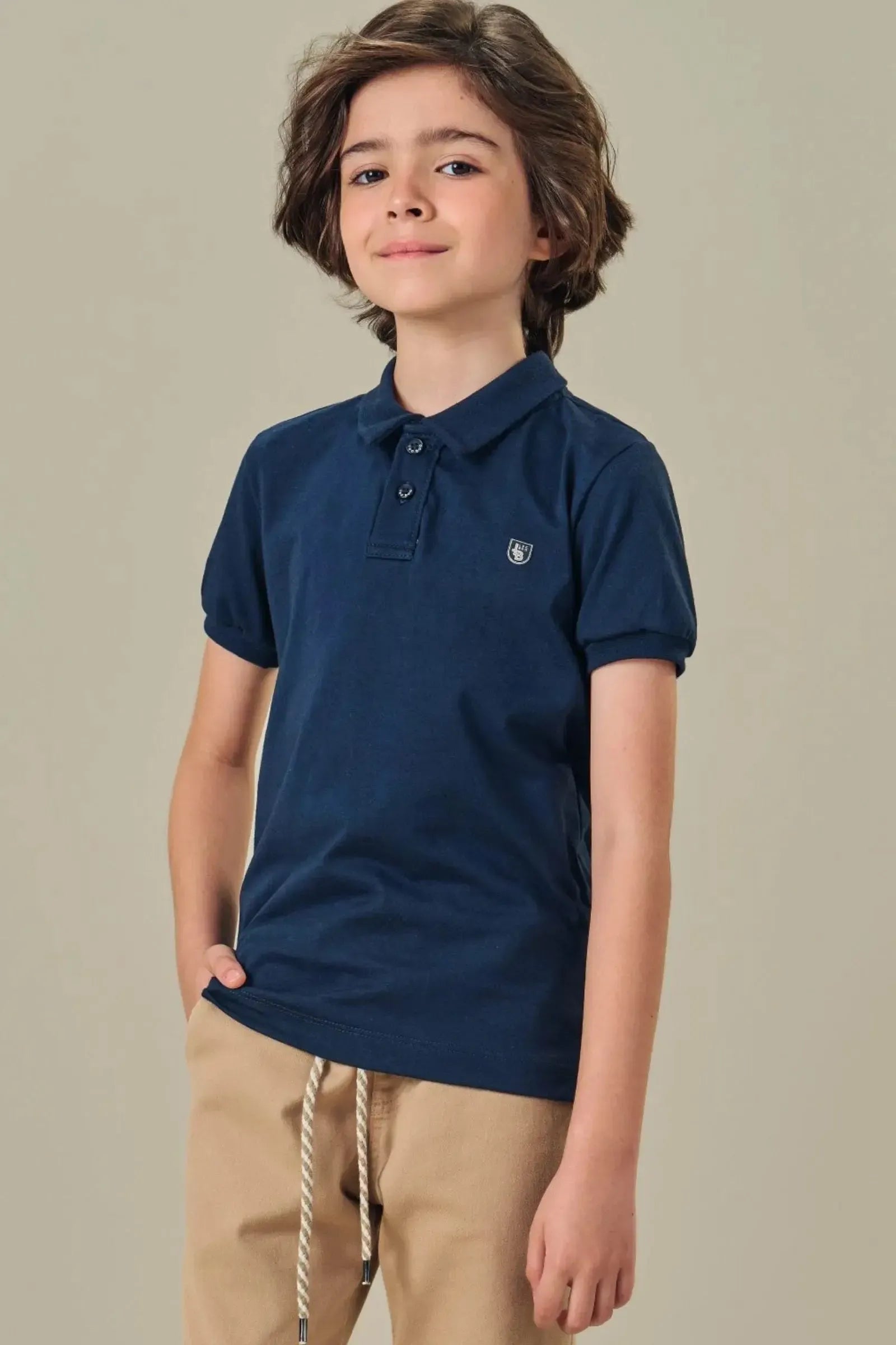 Camisa Polo em Meia Malha 84836 LucBoo Infantil Menino