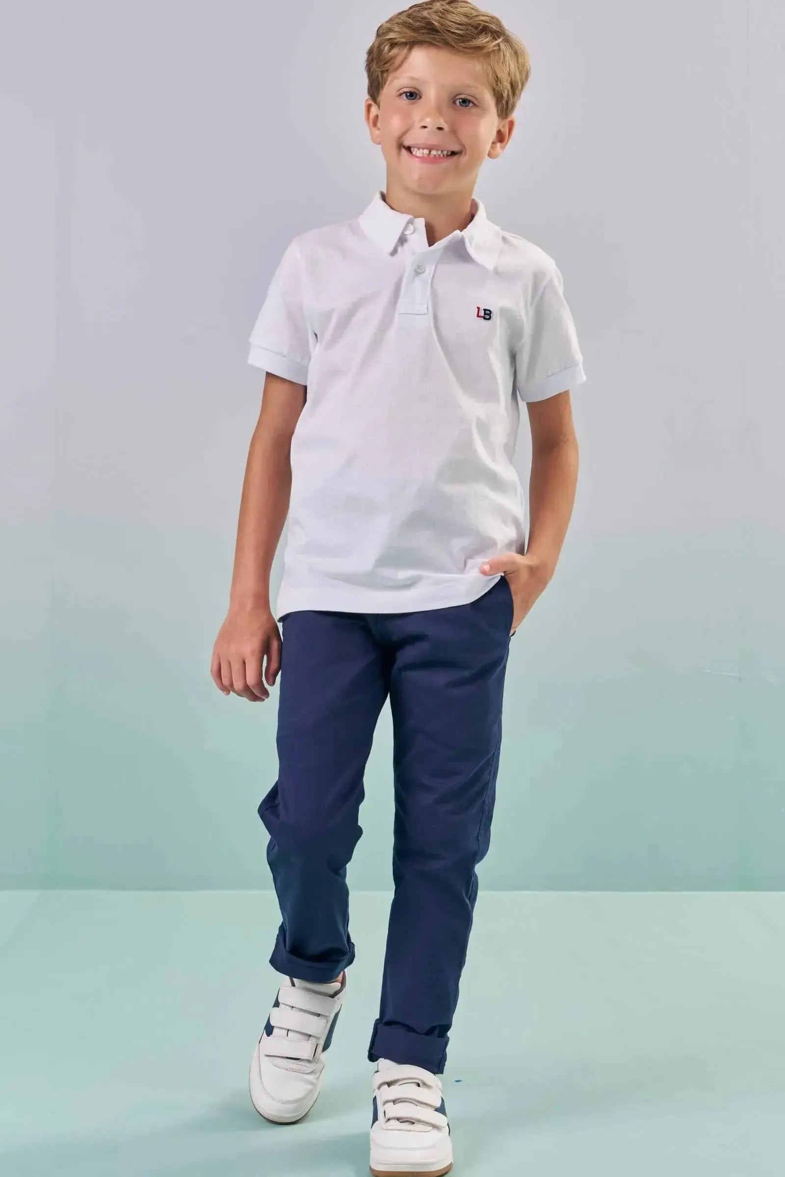 Camisa Polo em Meia Malha 87286 LucBoo Infantil Menino