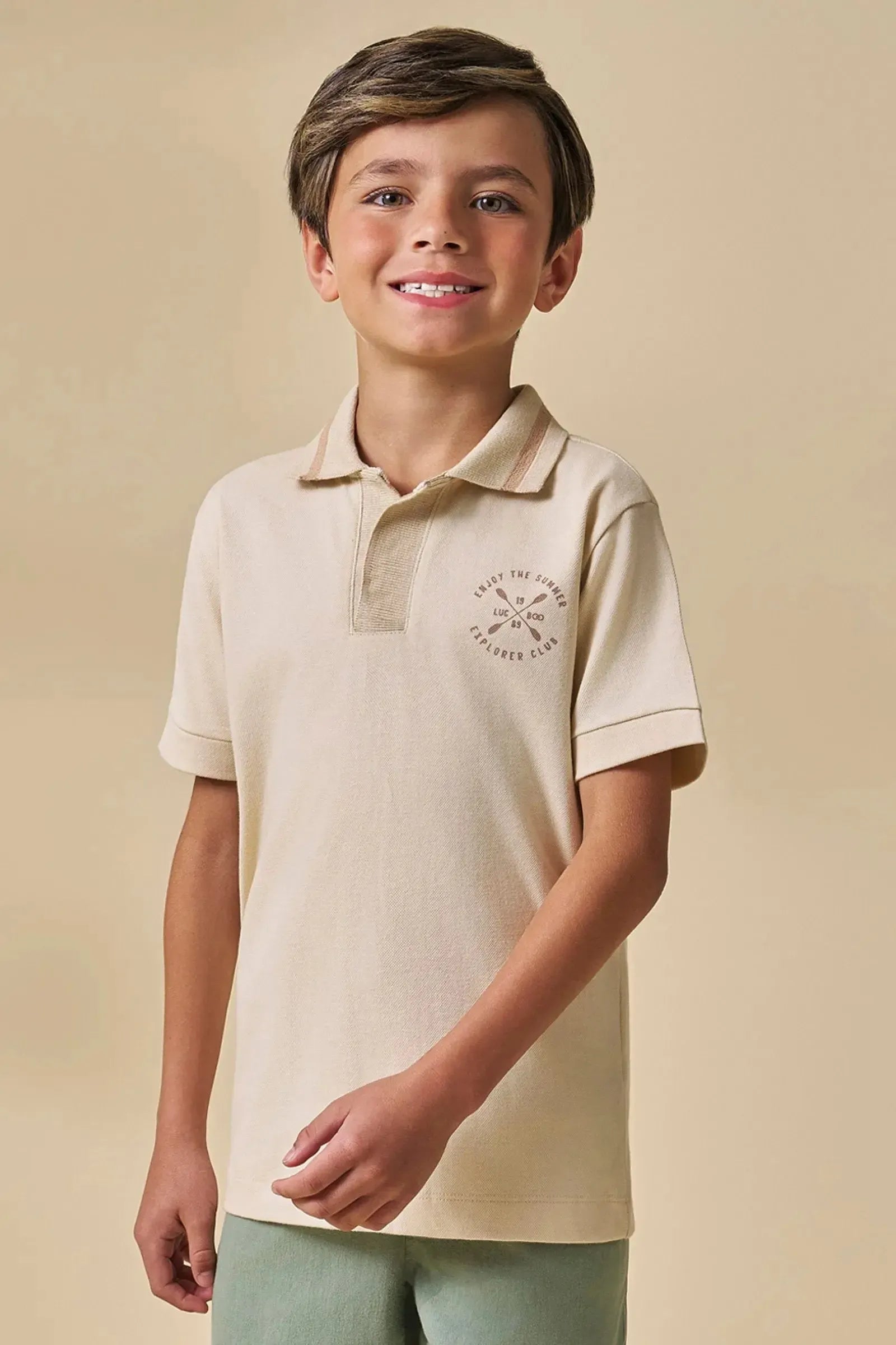 Camisa Polo em Piquet com Elastano 95651 LucBoo Infantil Menino