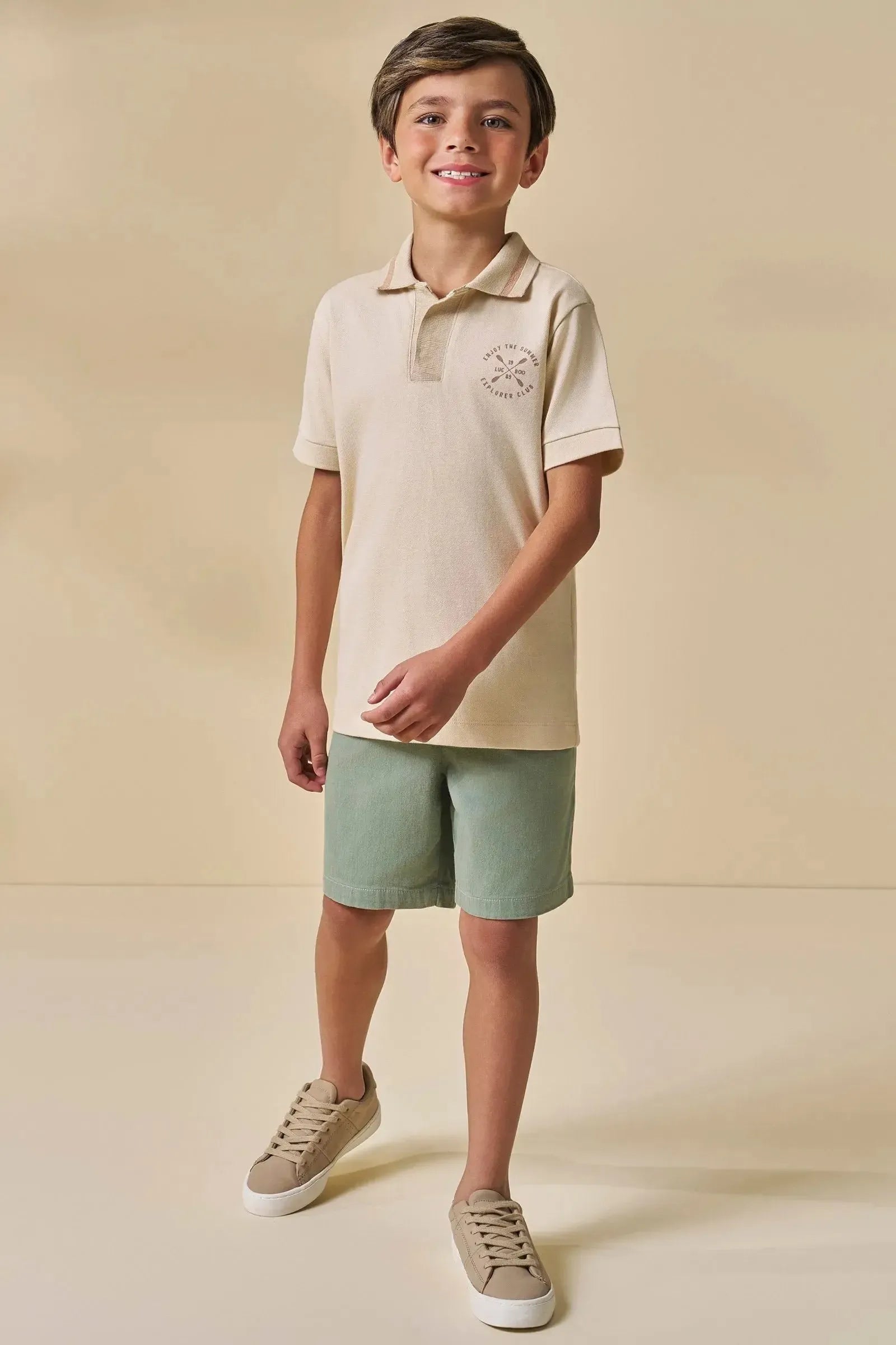 Camisa Polo em Piquet com Elastano 95651 LucBoo Infantil Menino