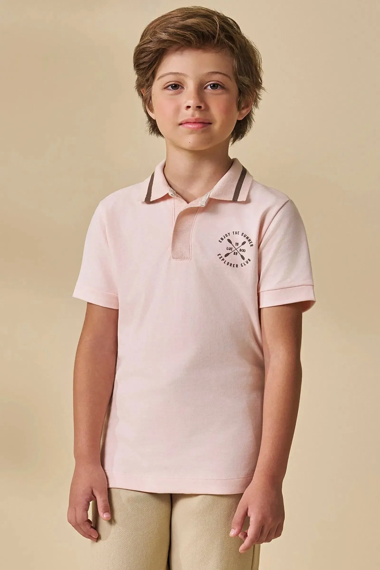 Camisa Polo em Piquet com Elastano 95651 LucBoo Infantil Menino