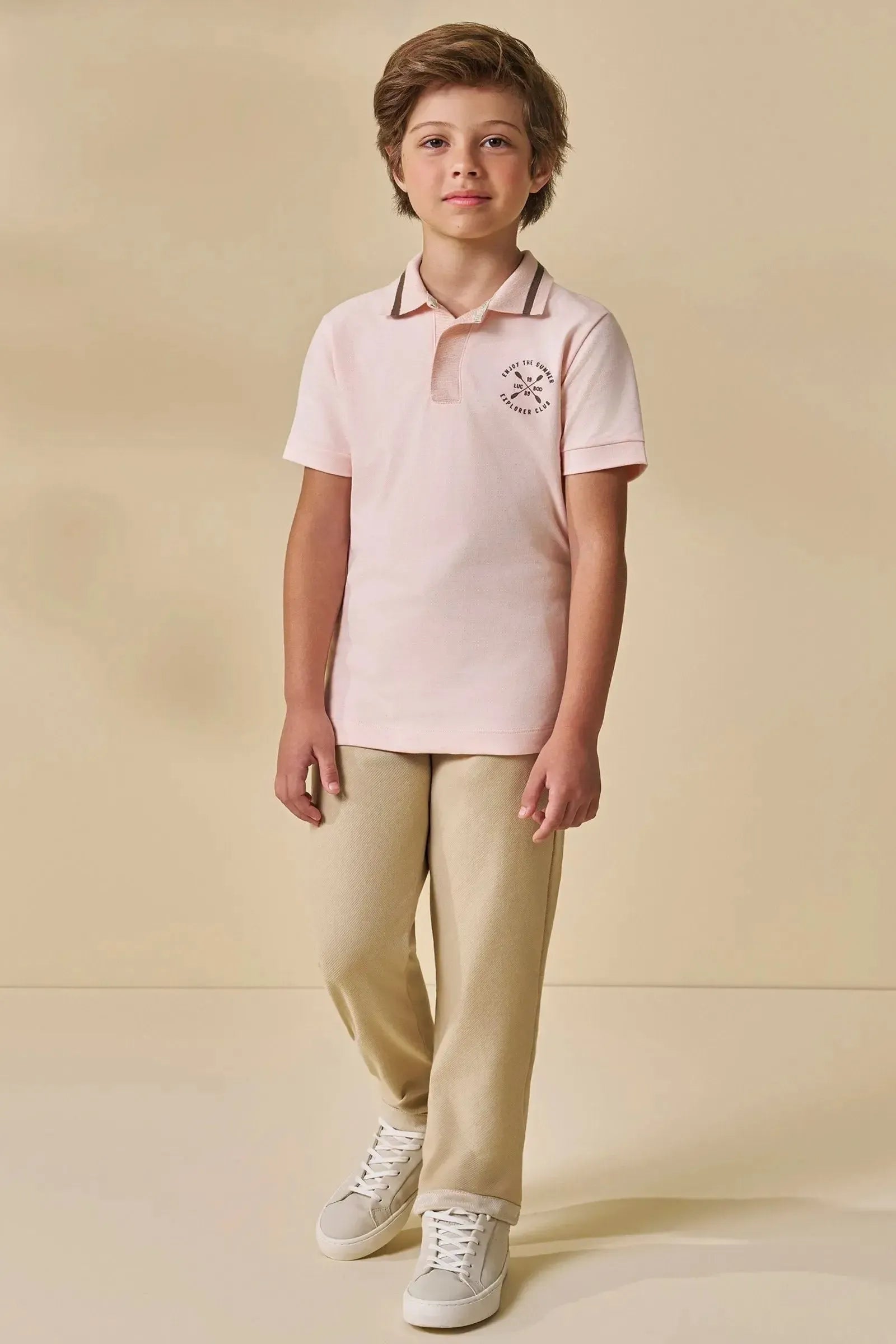 Camisa Polo em Piquet com Elastano 95651 LucBoo Infantil Menino