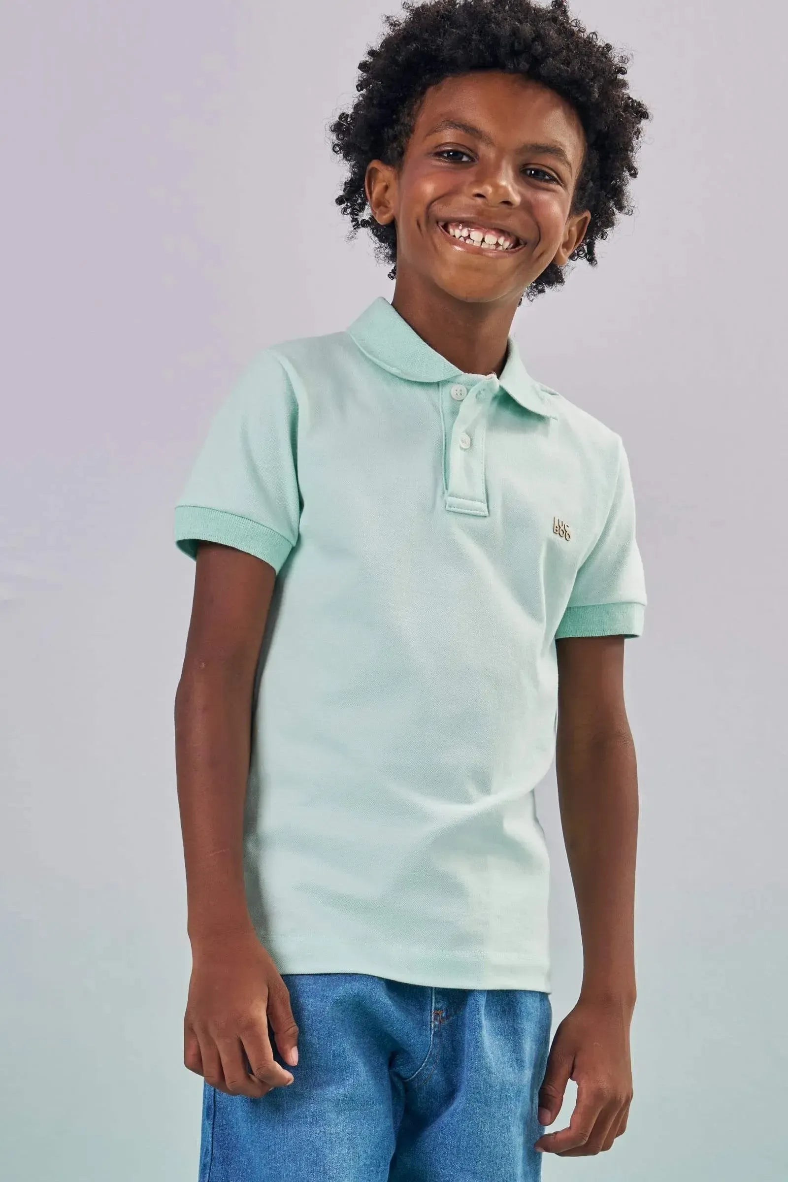 Camisa Polo em Piquet com Elastano 87334 LucBoo Infantil Menino