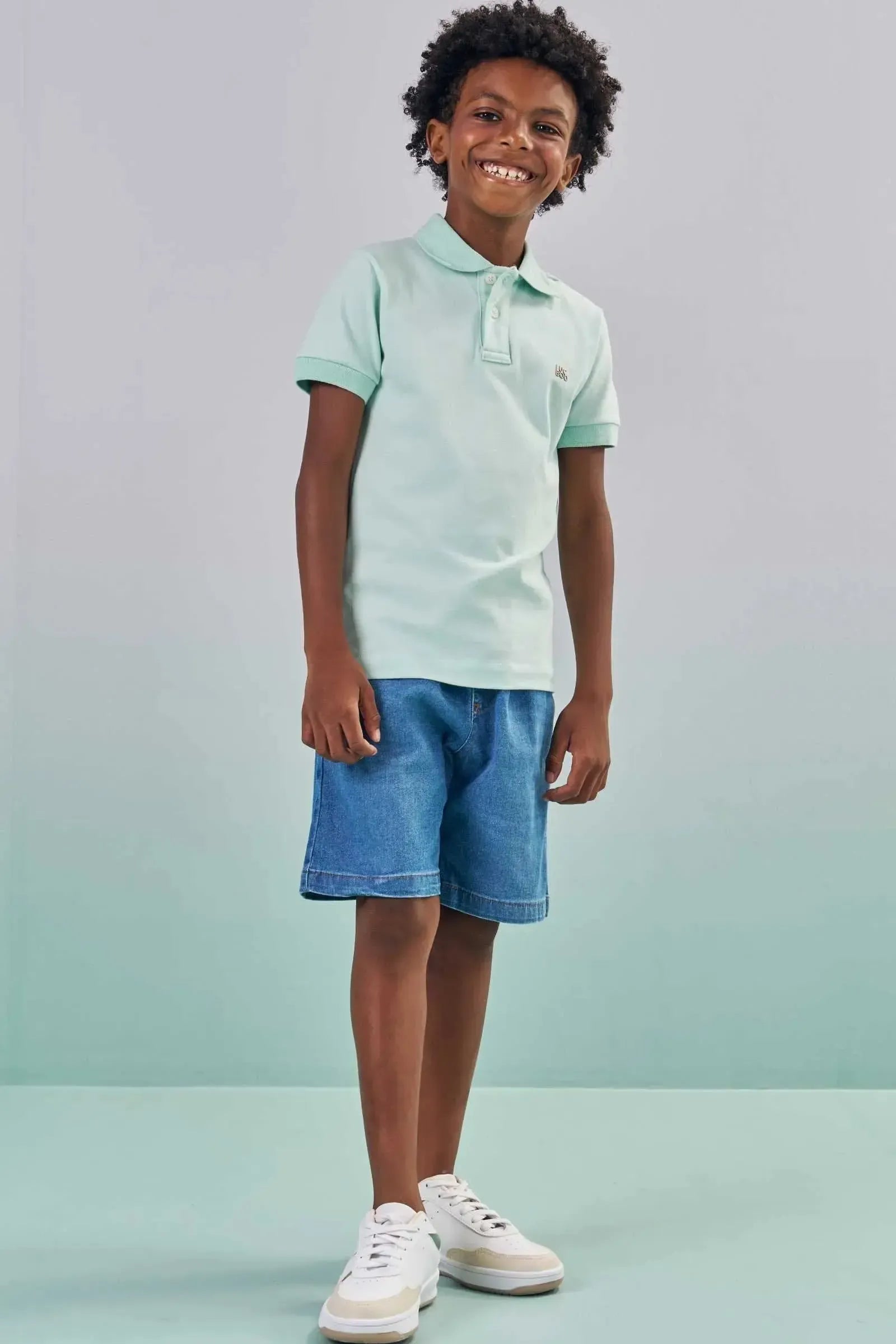 Camisa Polo em Piquet com Elastano 87334 LucBoo Infantil Menino