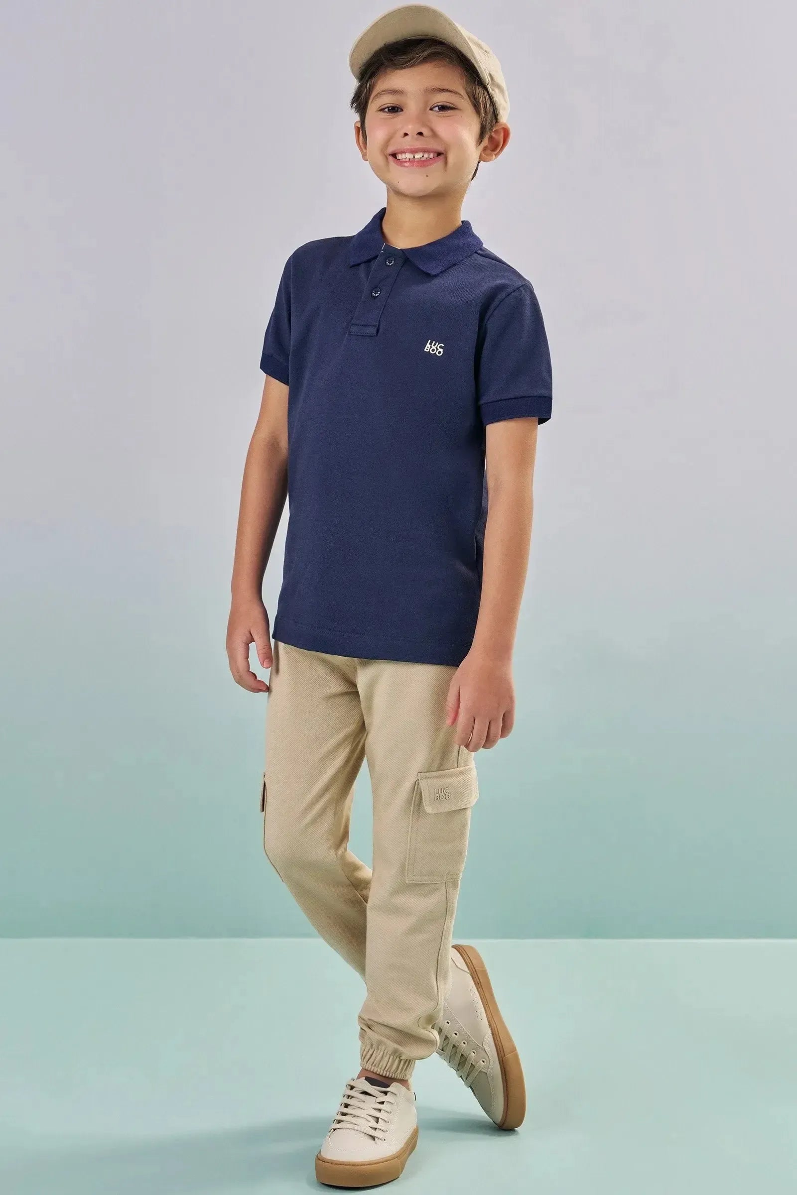 Camisa Polo em Piquet com Elastano 87334 LucBoo Infantil Menino