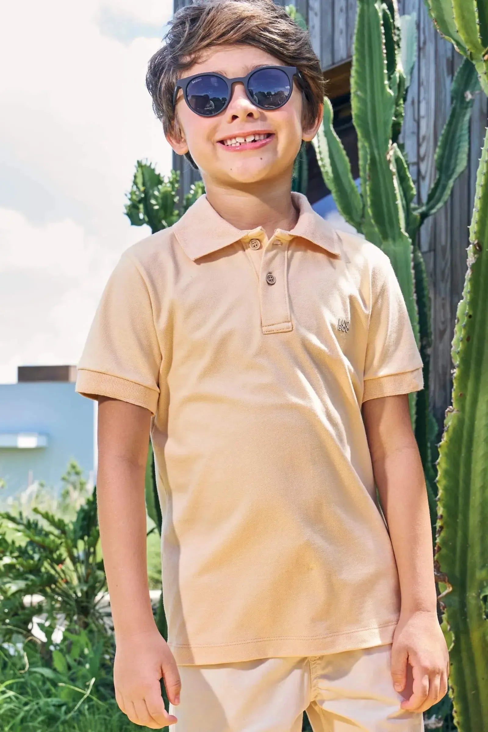 Camisa Polo em Piquet com Elastano 87334 LucBoo Infantil Menino