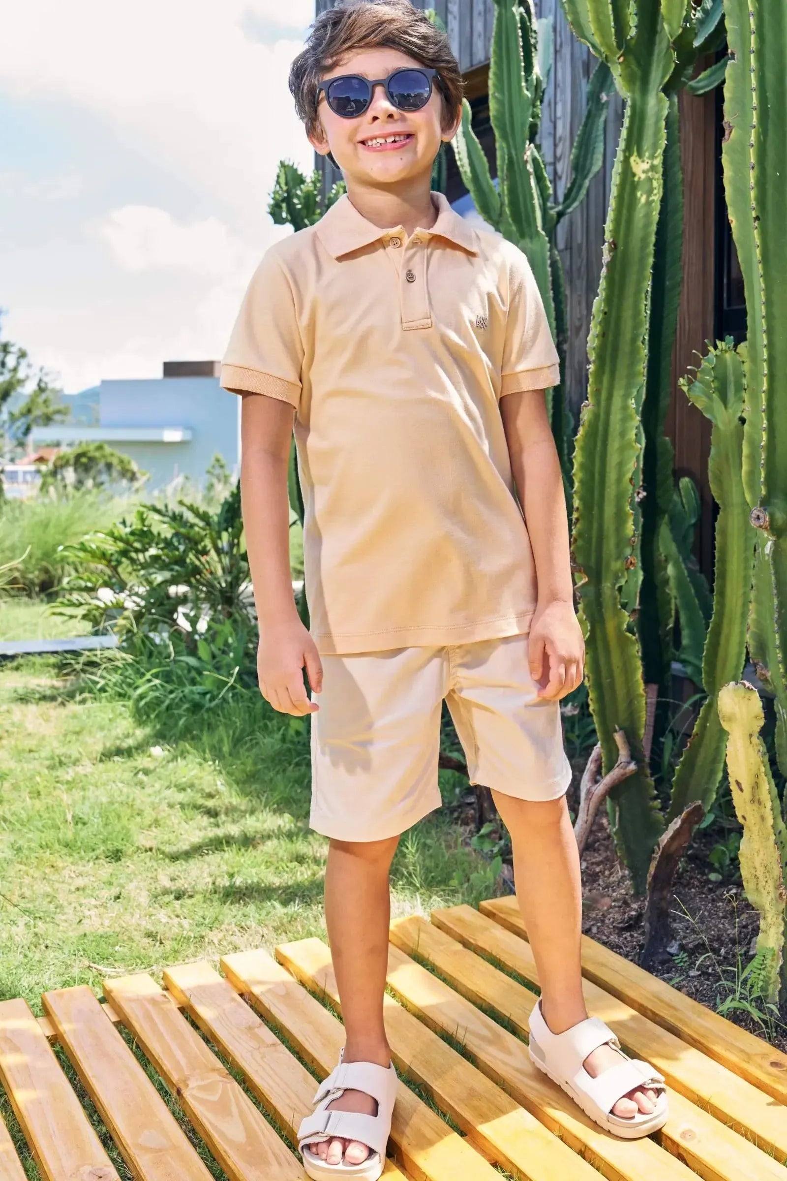 Camisa Polo em Piquet com Elastano 87334 LucBoo Infantil Menino