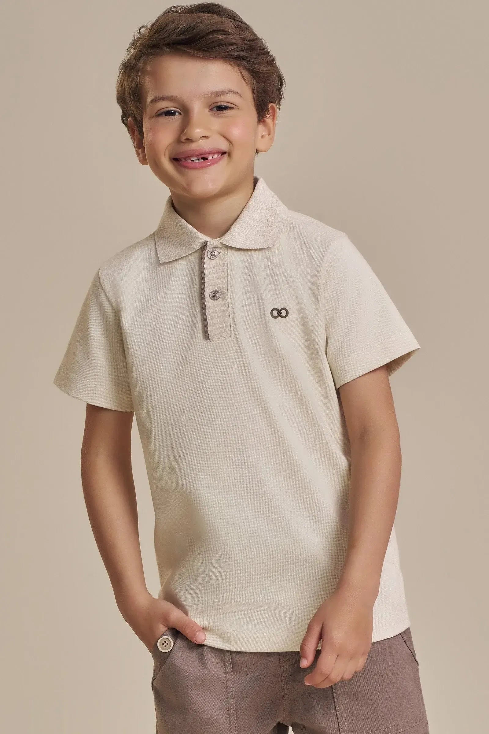 Camisa Polo em Piquet com Elastano 93506 LucBoo Infantil Menino