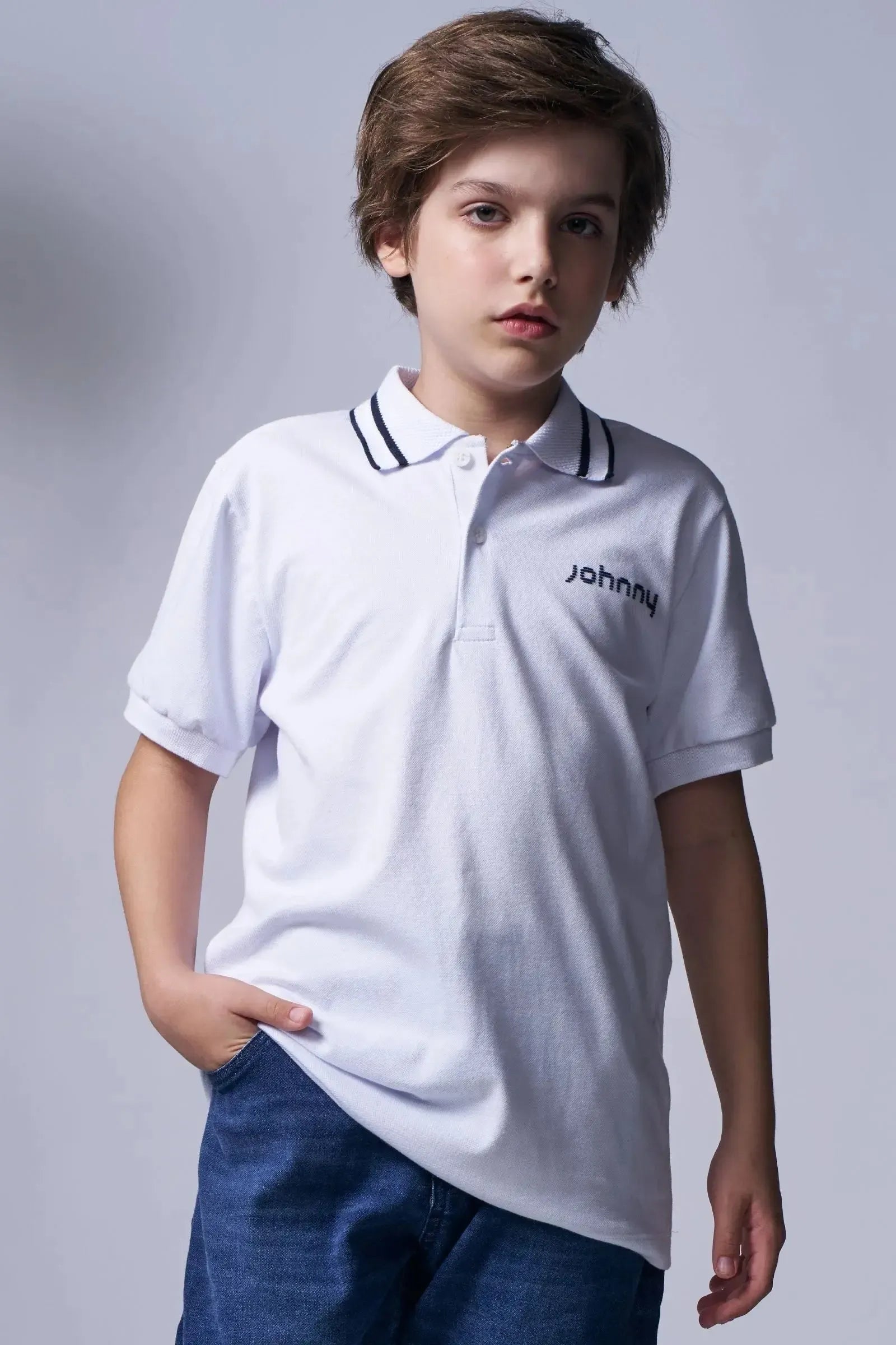 Camisa Polo em Piquet com Elastano 96037 Johnny Fox Teen Menino