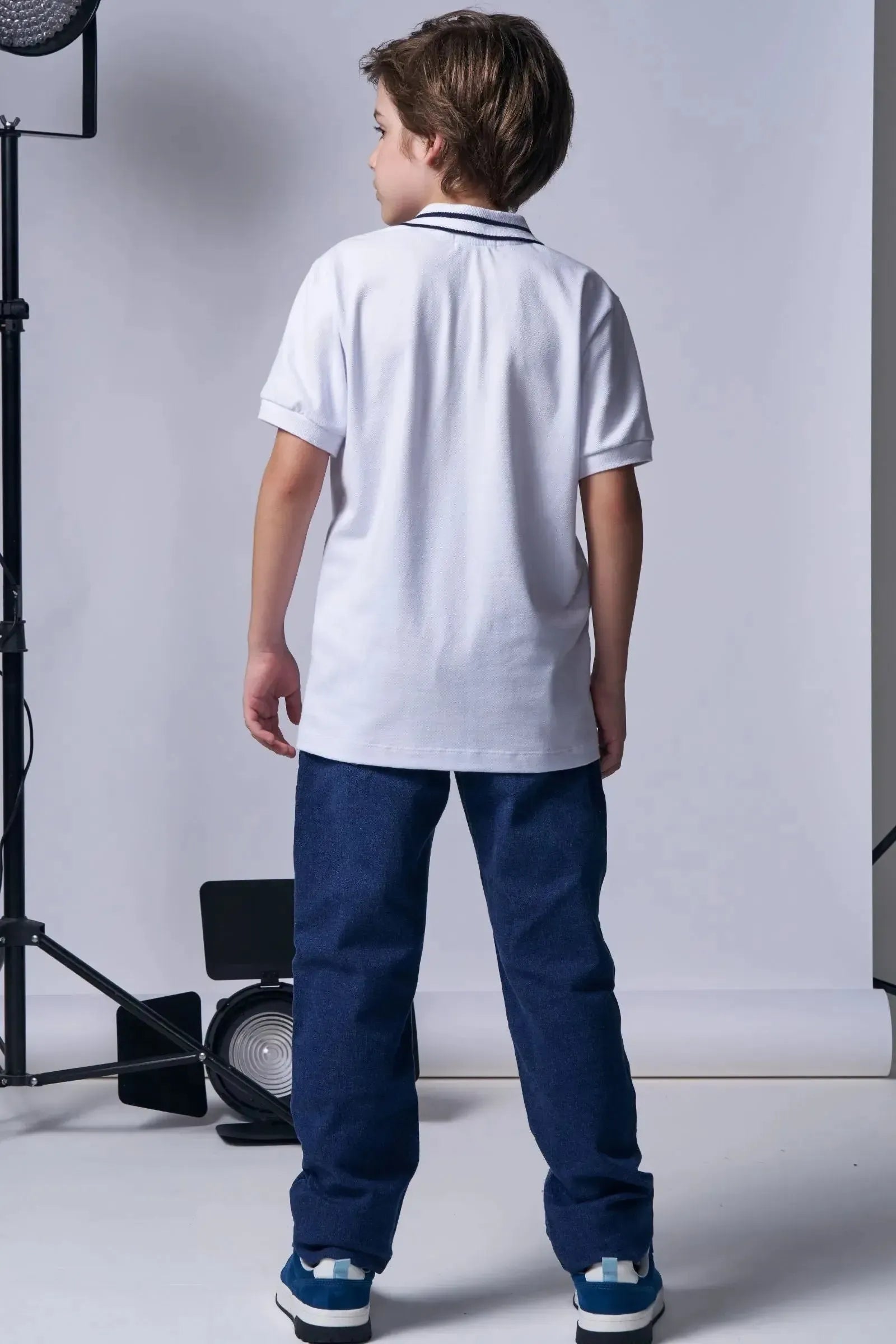 Camisa Polo em Piquet com Elastano 96037 Johnny Fox Teen Menino