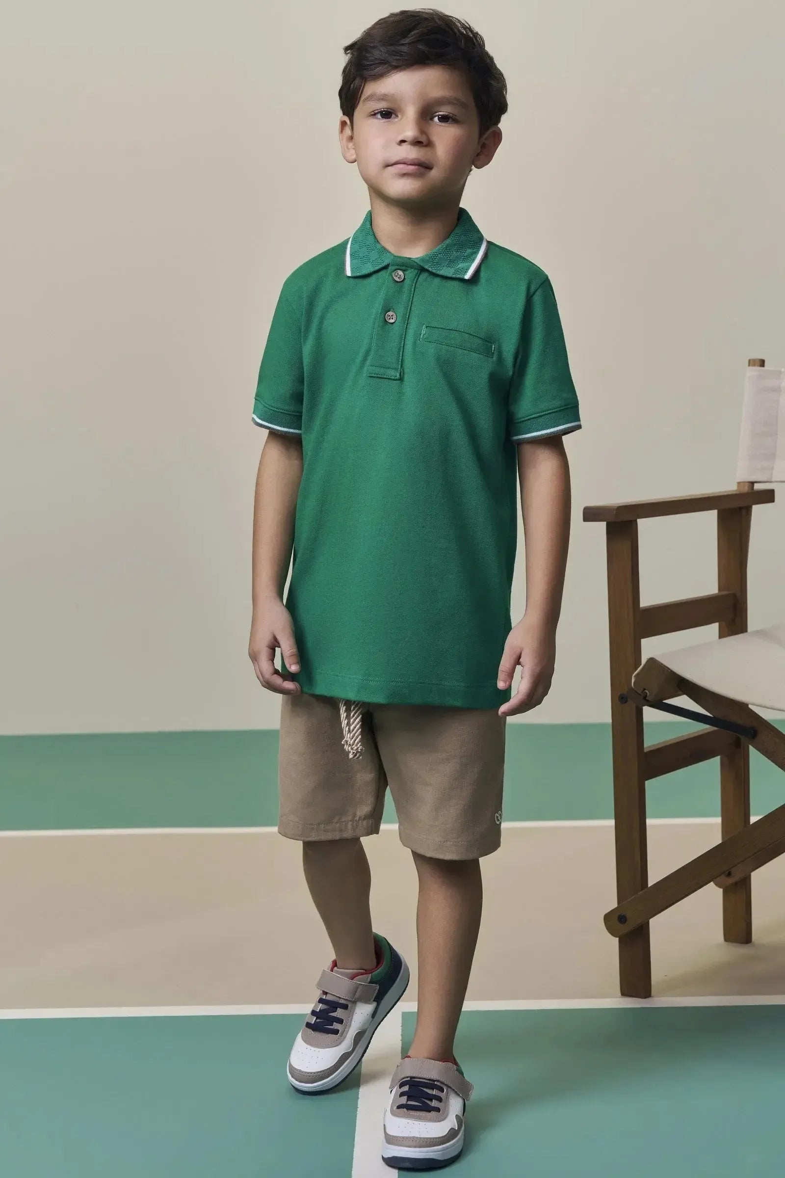 Camisa Polo em Piquet com Elastano 98419 LucBoo Infantil Menino