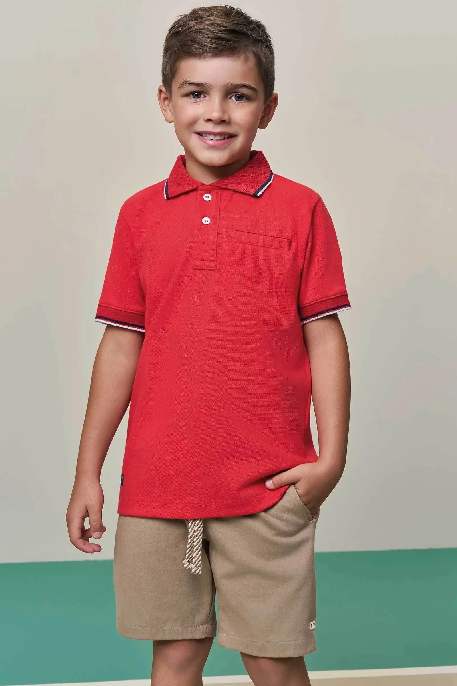 Camisa Polo em Piquet com Elastano 98419 LucBoo Infantil Menino