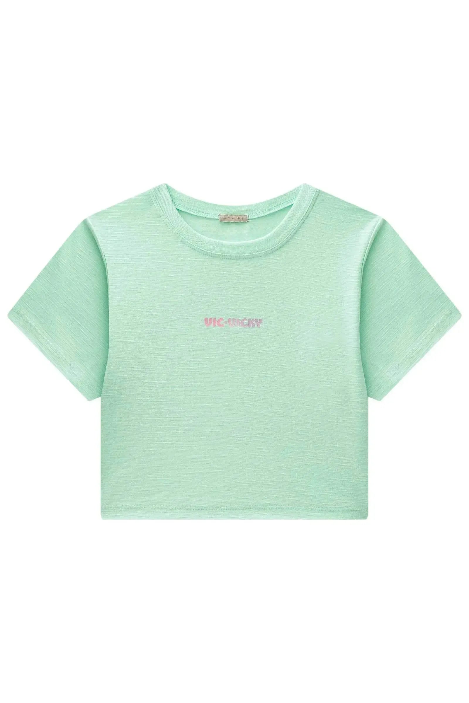 Camiseta Boxy Over em Malha Flamê 86892 Vic&Vicky Teen Menina
