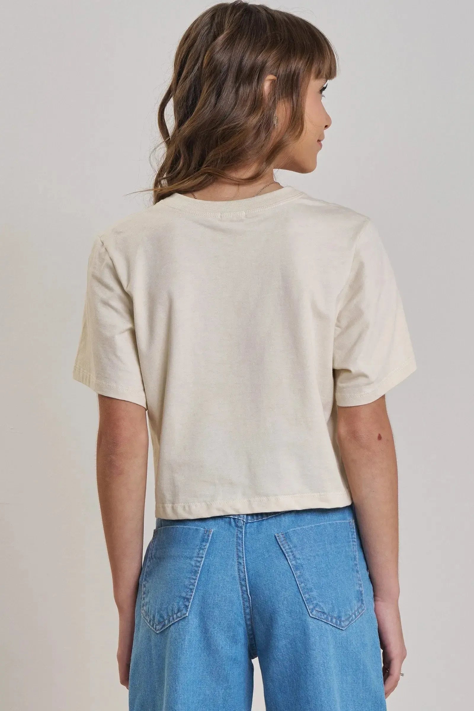 Camiseta Boxy Over em Meia Malha 89172 Vic&Vicky Teen Menina