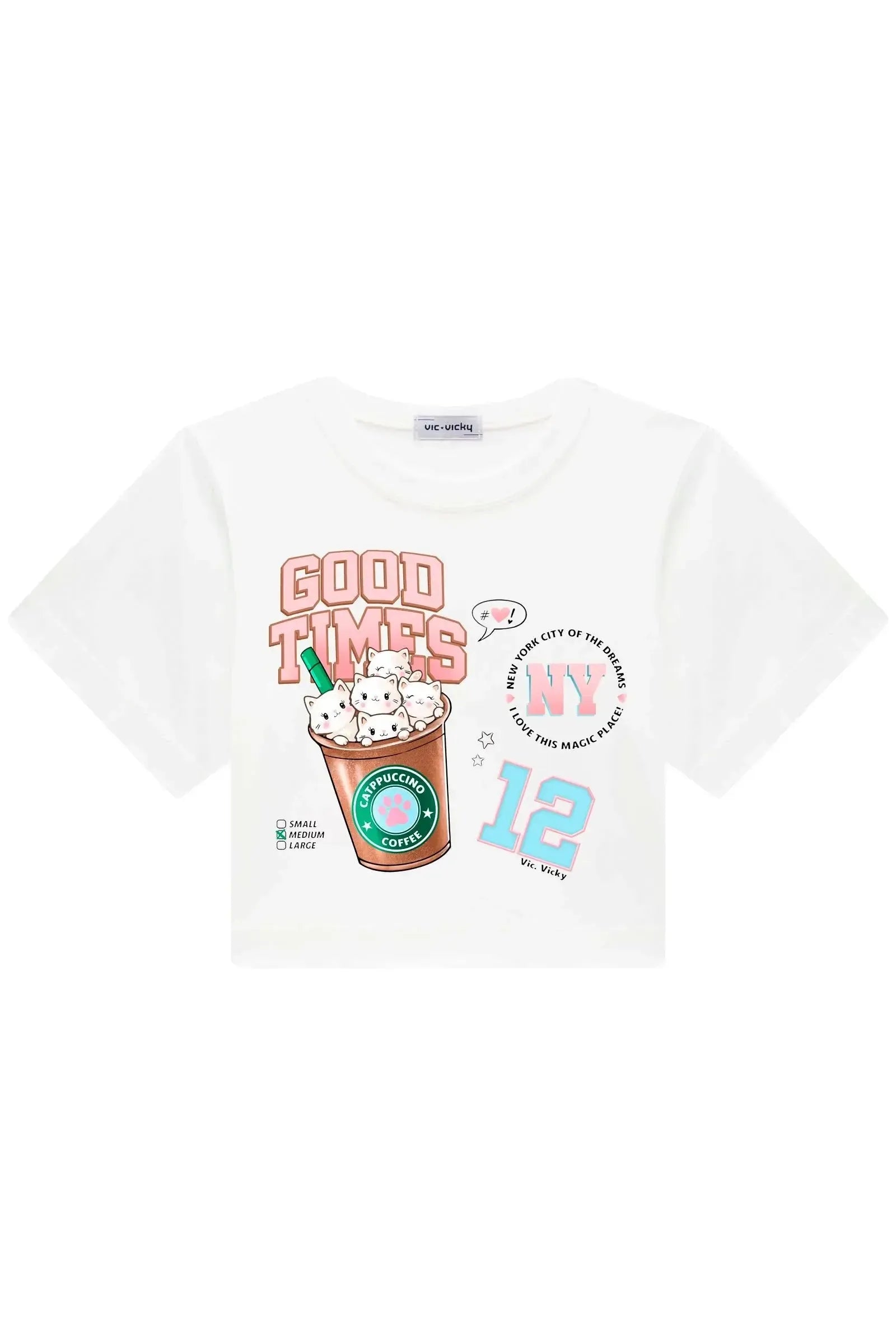 Camiseta Boxy Over em Meia Malha 90461 Vic&Vicky Teen Menina