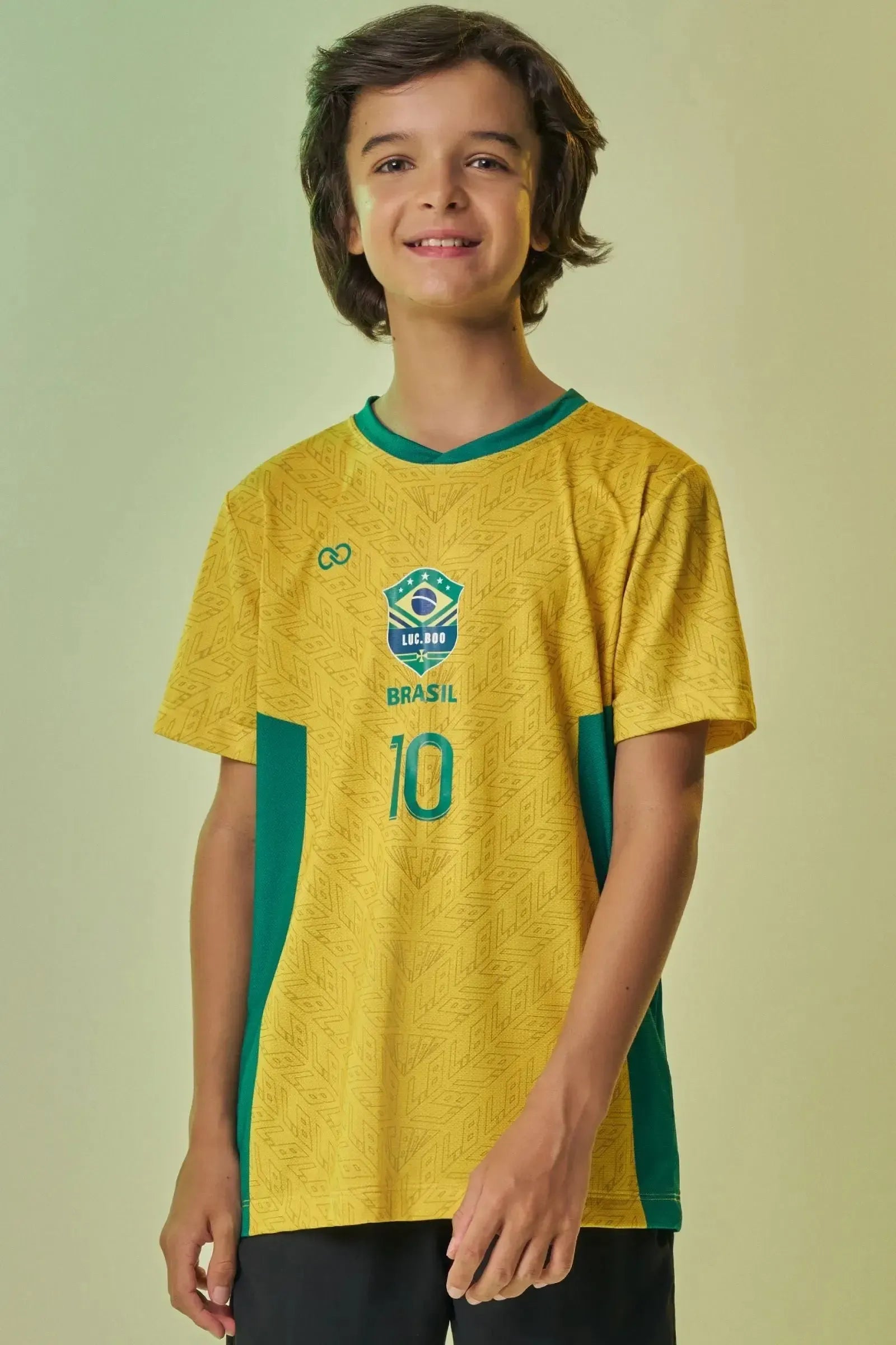 Camiseta Copa Brasil em Malha DRY Esportiva Fresca Leve e Respirável com Visual Vibrante Para Torcer com Conforto e Atitude. 99766 LucBoo Infantil Menino