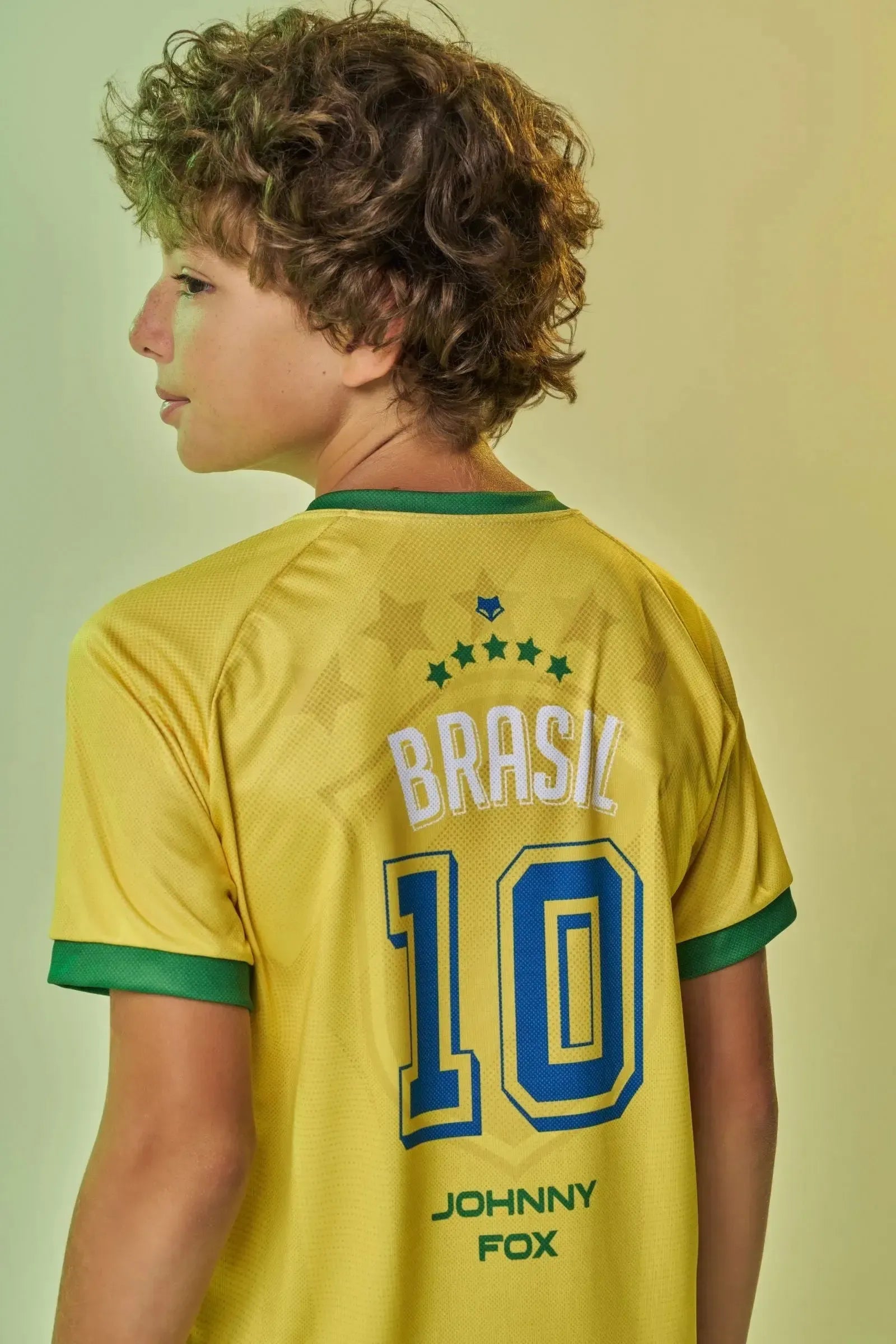 Camiseta Copa Brasil em Malha DRY Esportiva Leve e Respirável com Estampa em Alta Definição. Conforto Total Para Torcer. 99735 Johnny Fox Teen Menino