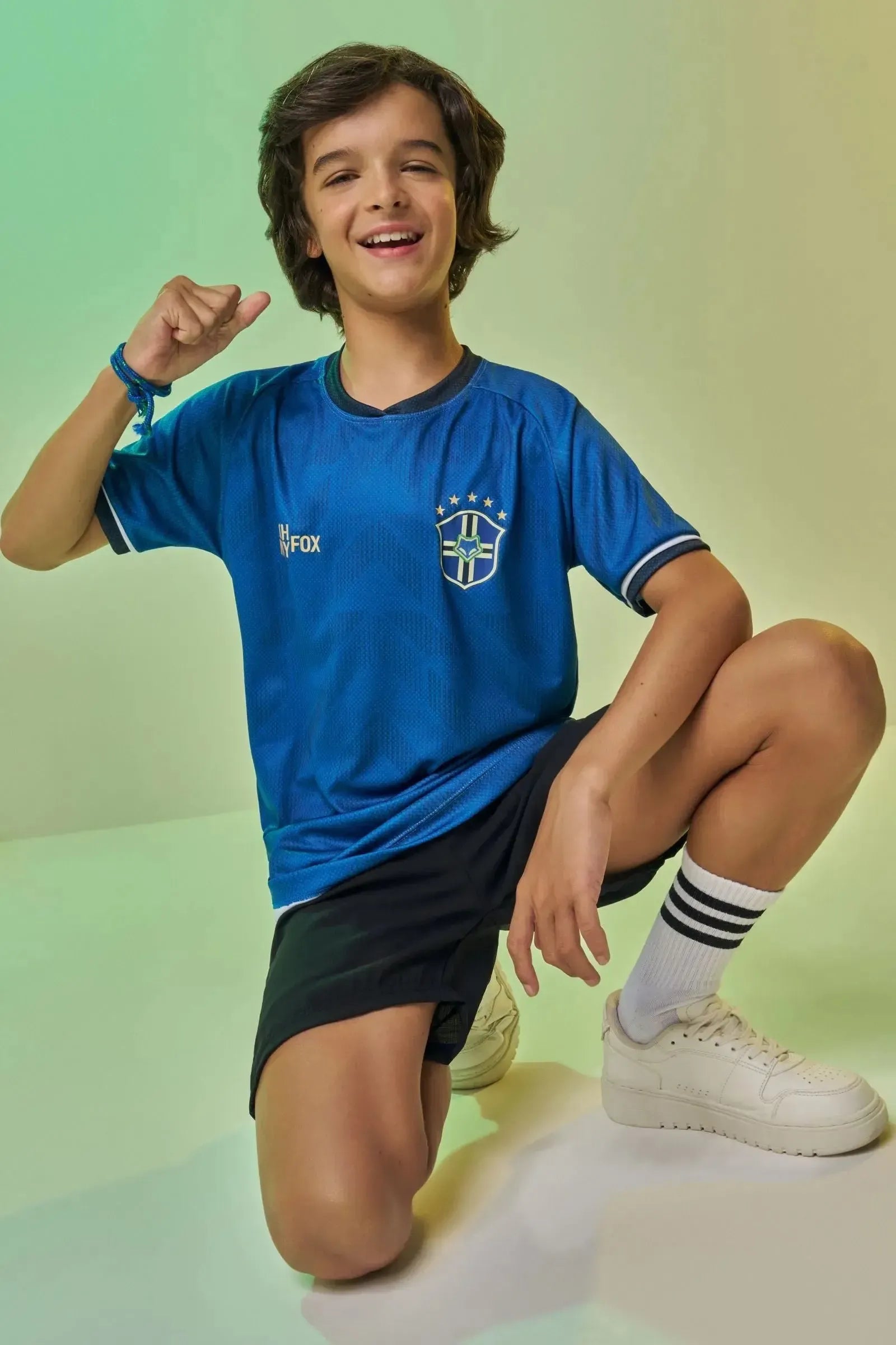 Camiseta Copa Brasil em Malha DRY Esportiva Leve e Respirável com Estampa em Alta Definição e Detalhes em Contraste com Muito Estilo. 99734 Johnny Fox Teen Menino