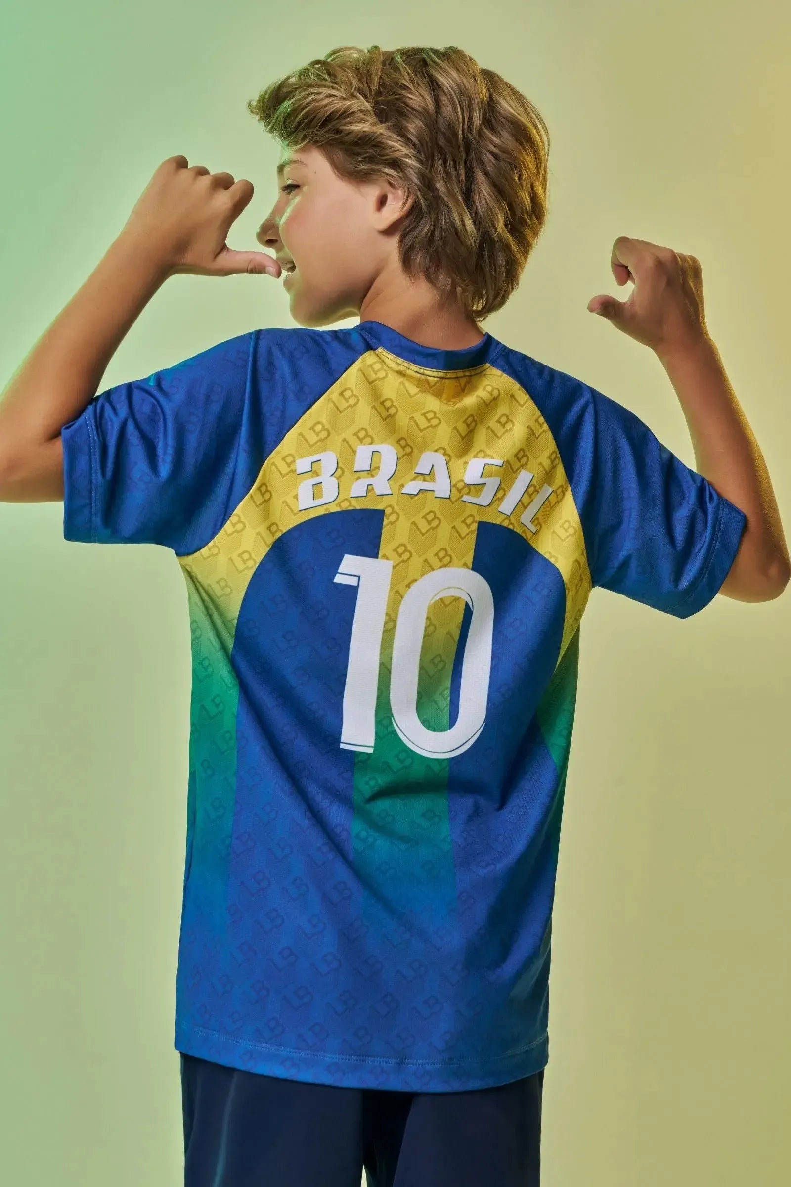 Camiseta Copa Brasil em Malha DRY Esportiva Leve Respirável e Confortável com Estampa Vibrante Para Torcer com Estilo e Liberdade. 99765 LucBoo Infantil Menino