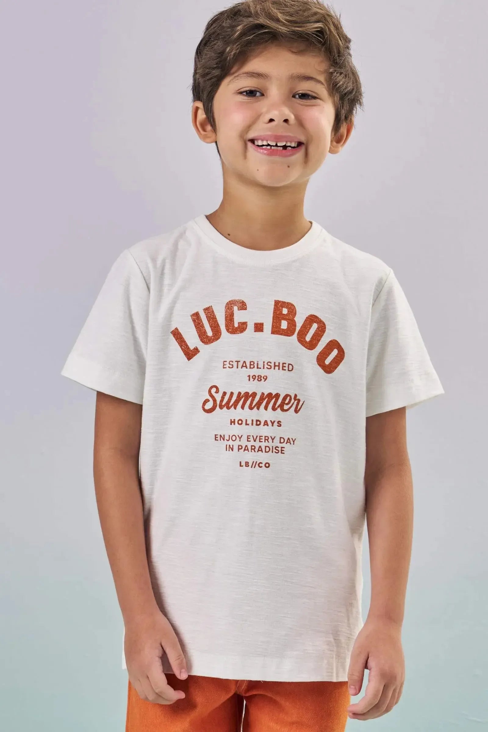 Camiseta em Malha Flamê 87282 LucBoo Infantil Menino