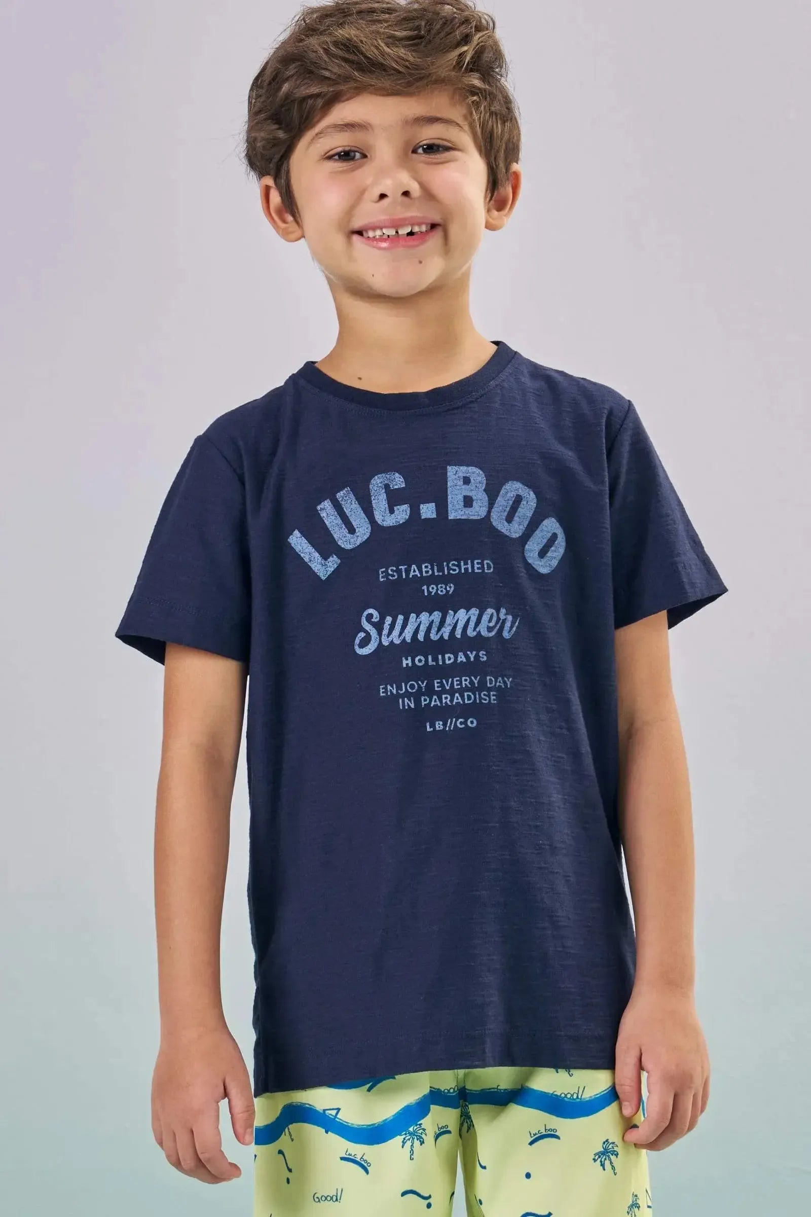 Camiseta em Malha Flamê 87282 LucBoo Infantil Menino