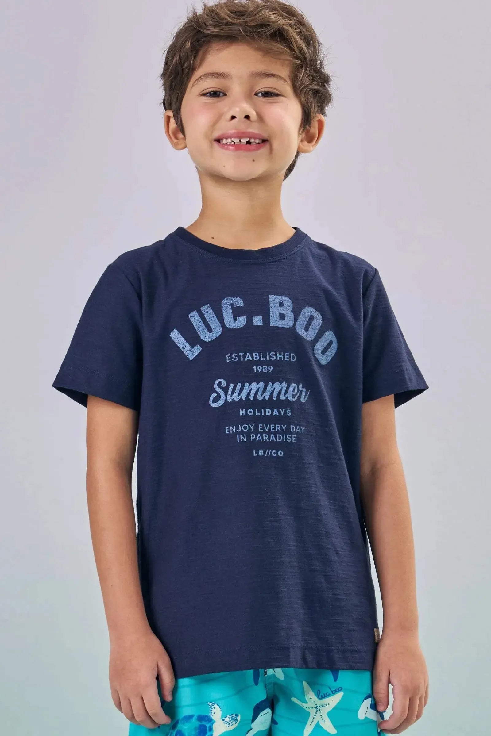 Camiseta em Malha Flamê 87282 LucBoo Infantil Menino
