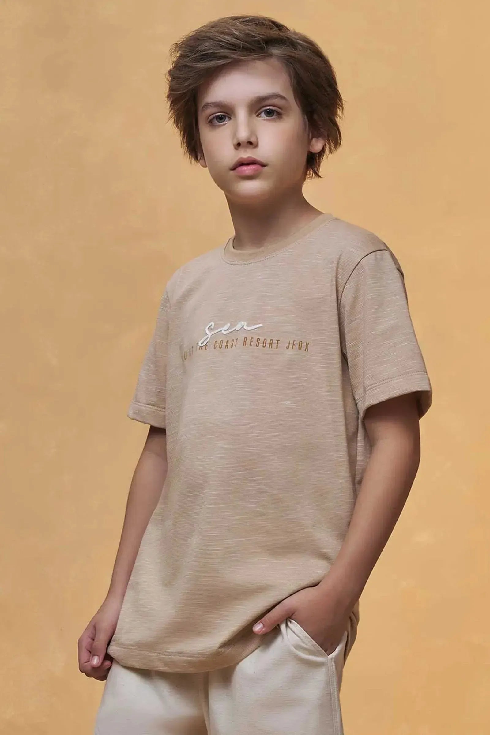 Camiseta em Malha Mesclada 95688 Johnny Fox Teen Menino