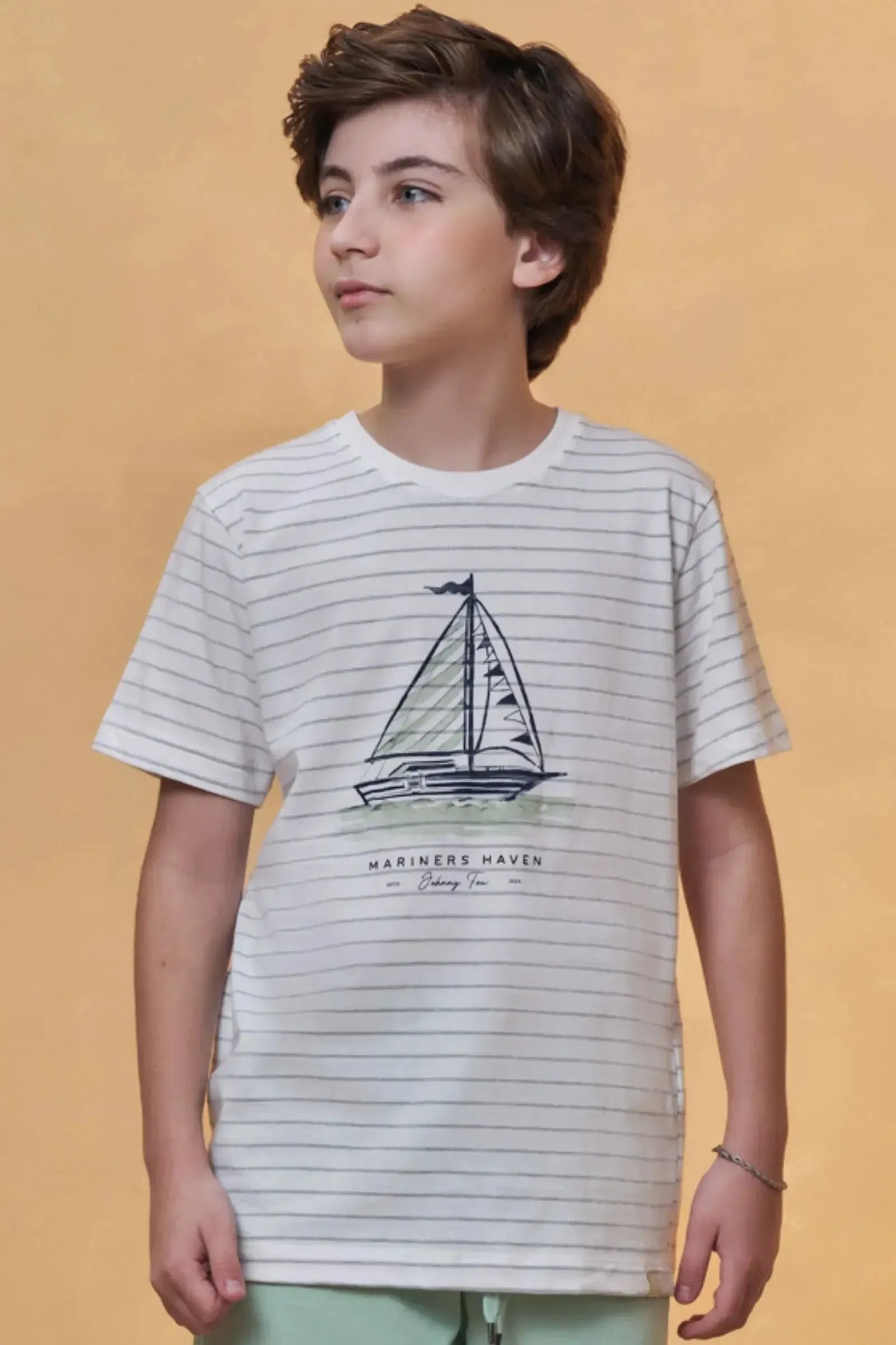 Camiseta em Malha Pontilhada 96377 Johnny Fox Teen Menino