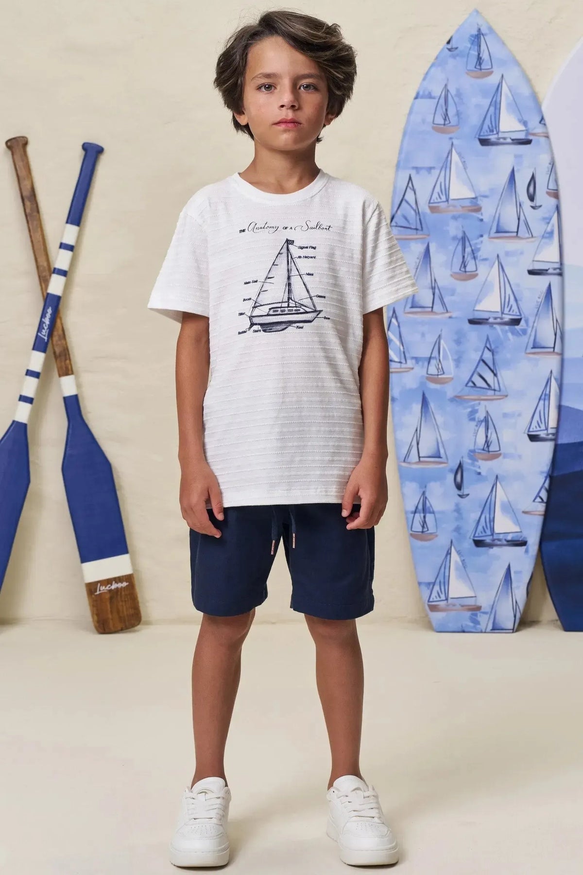Camiseta em Malha Textura 99271 LucBoo Infantil Menino