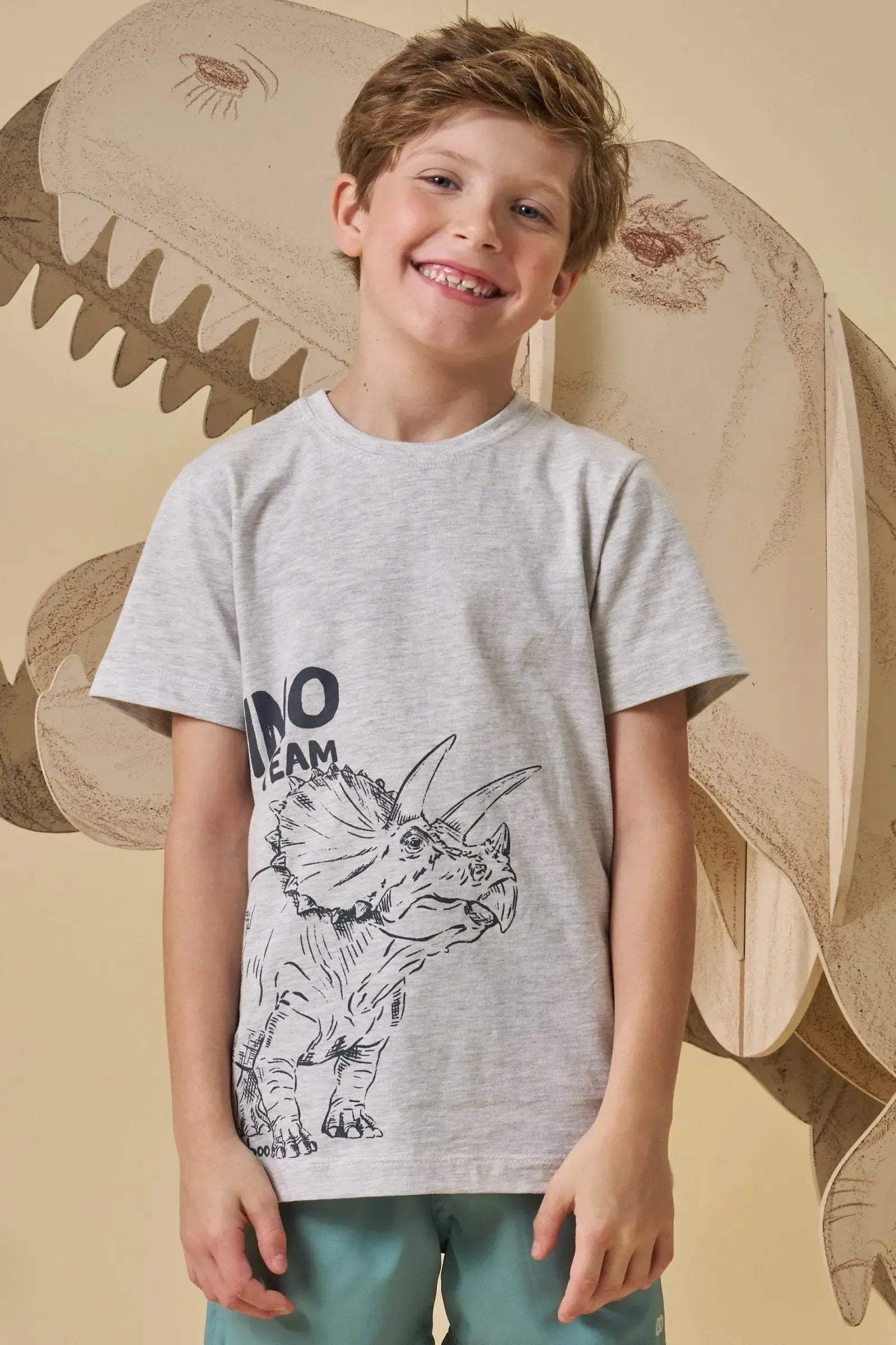 Camiseta em Meia Malha 94780 LucBoo Infantil Menino