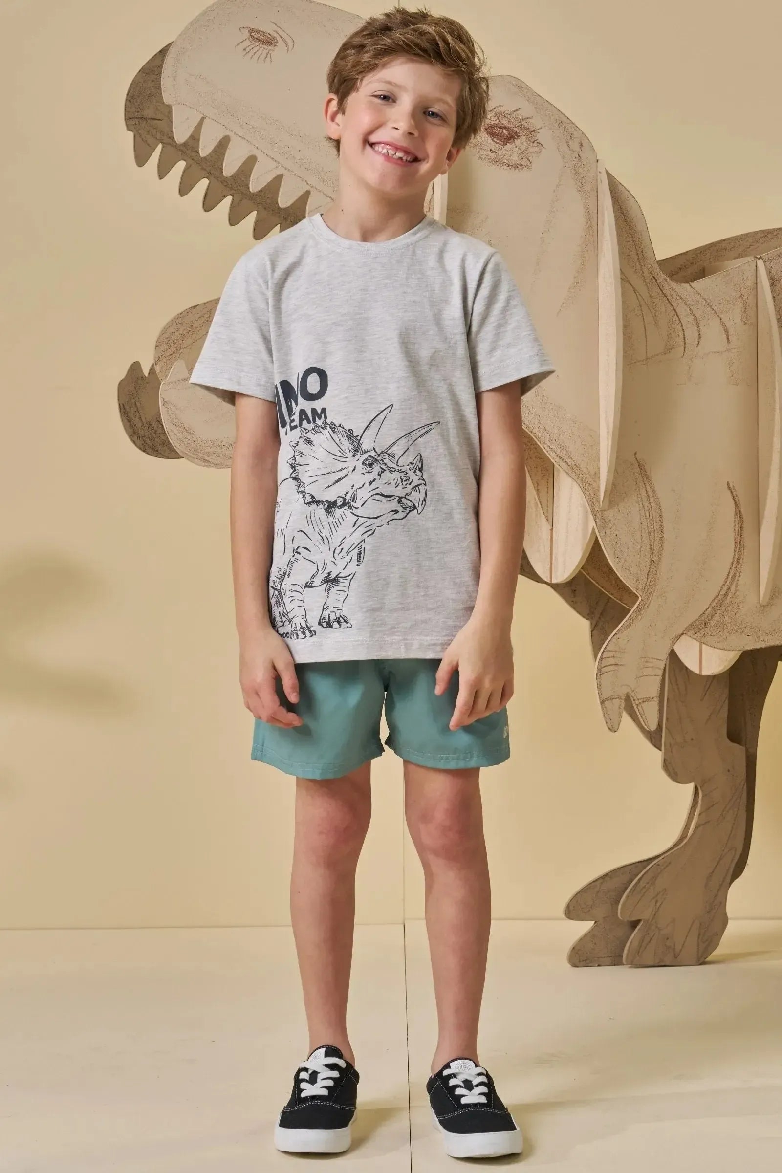 Camiseta em Meia Malha 94780 LucBoo Infantil Menino