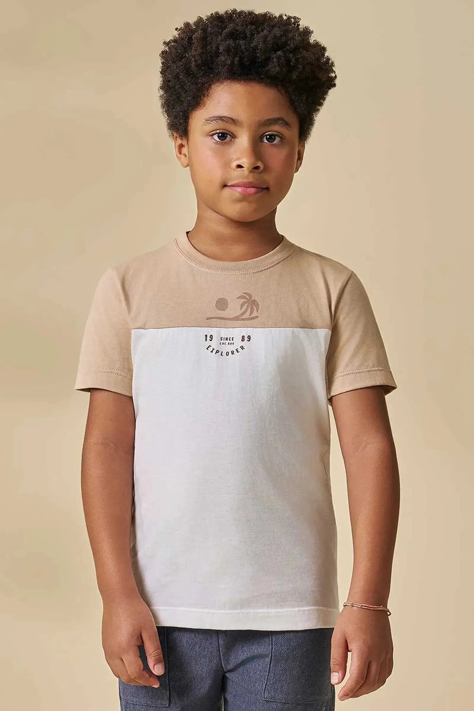 Camiseta em Meia Malha 95669 LucBoo Infantil Menino