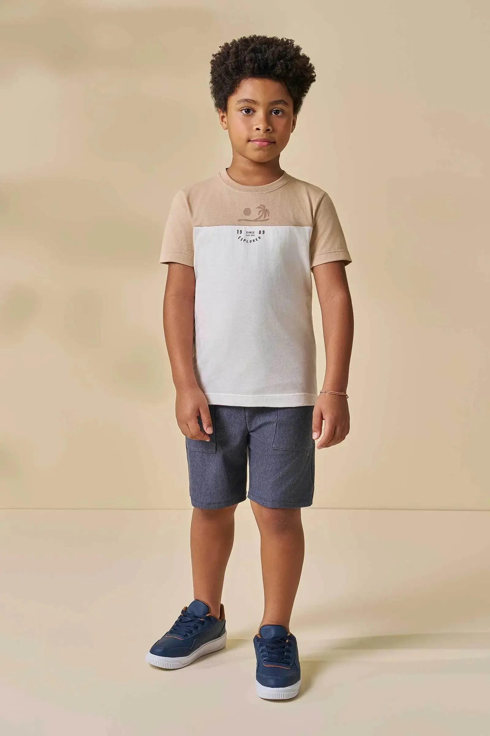 Camiseta em Meia Malha 95669 LucBoo Infantil Menino