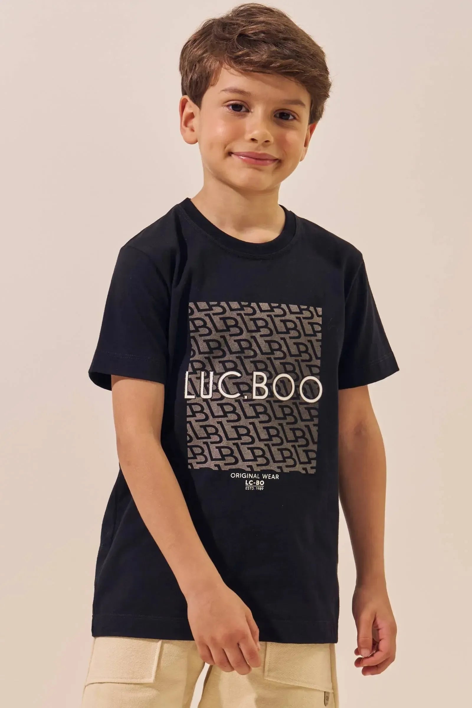 Camiseta em Meia Malha 96290 LucBoo Infantil Menino