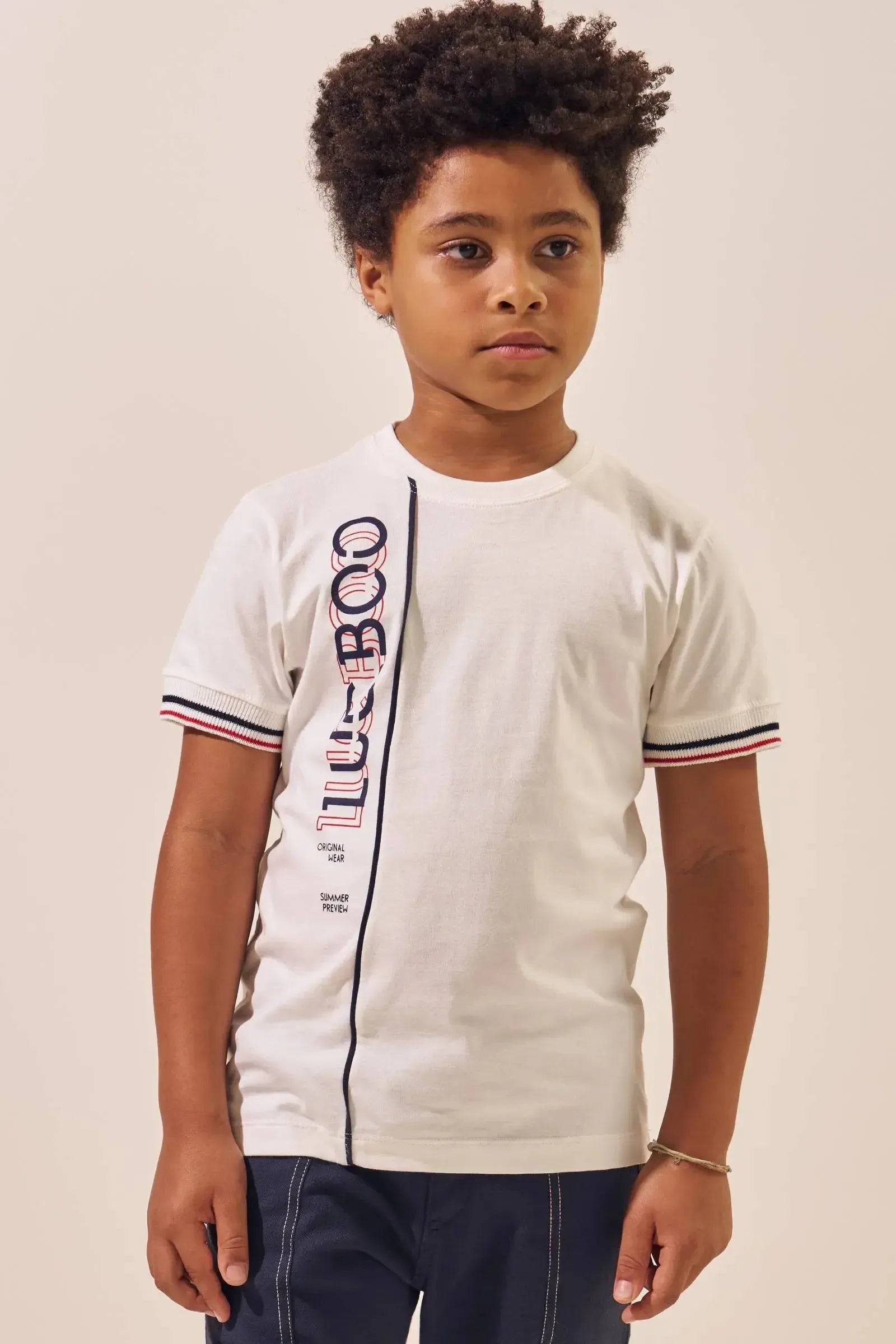 Camiseta em Meia Malha 96292 LucBoo Infantil Menino