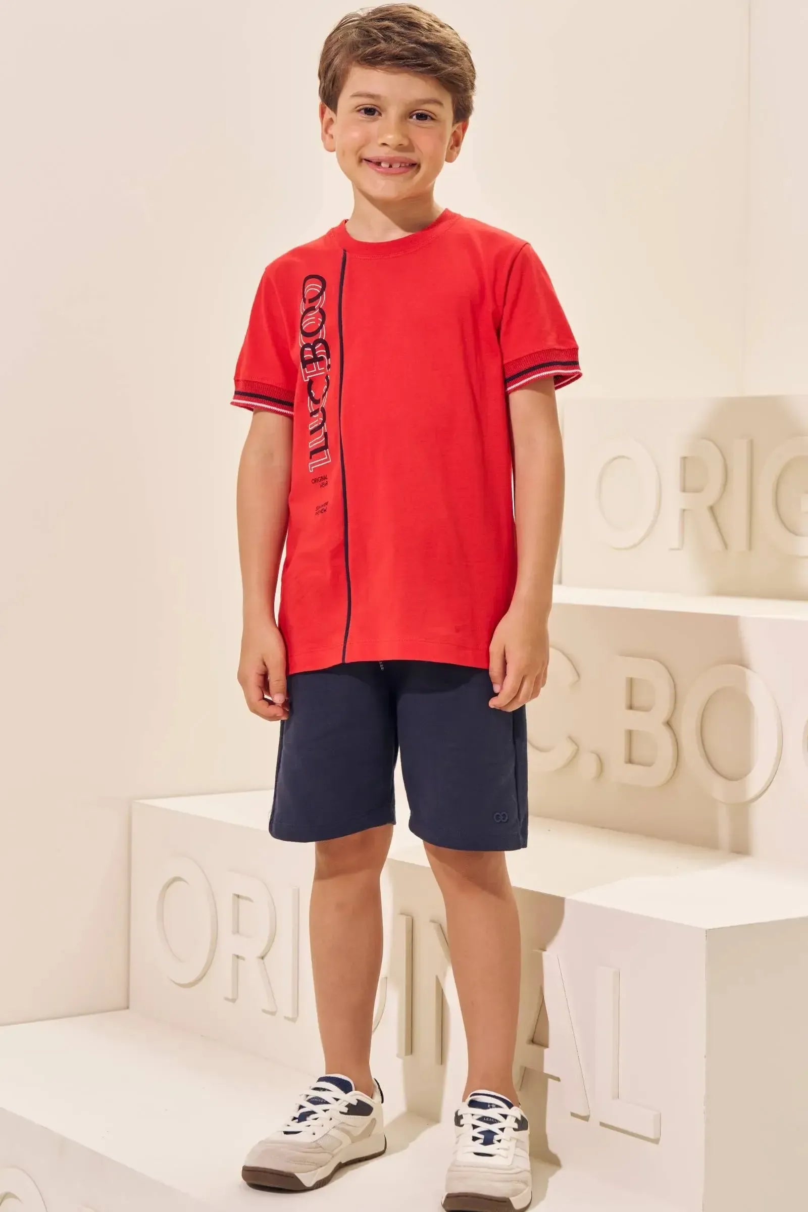 Camiseta em Meia Malha 96292 LucBoo Infantil Menino