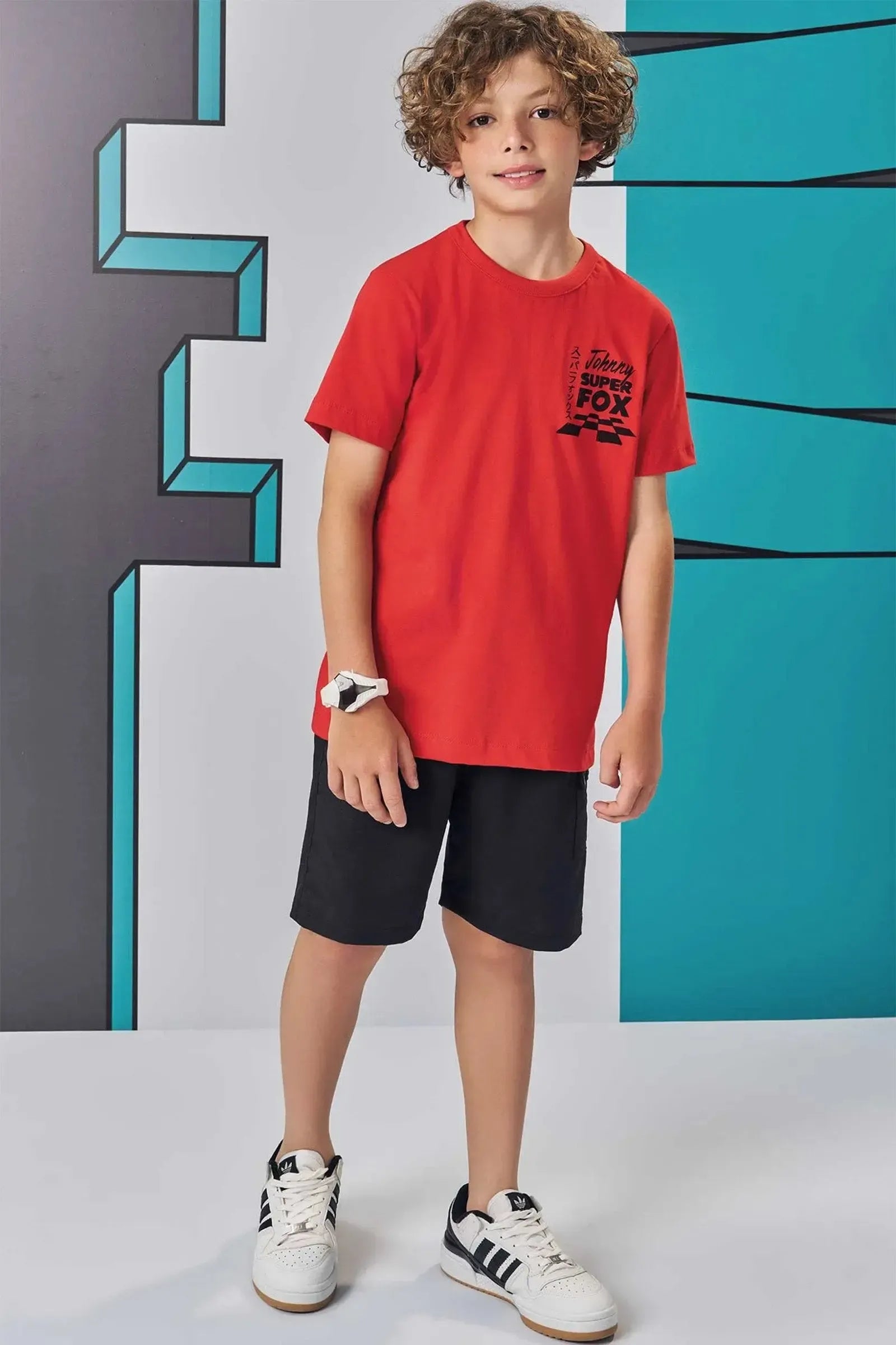 Camiseta em Meia Malha 83269 Johnny Fox Teen Menino