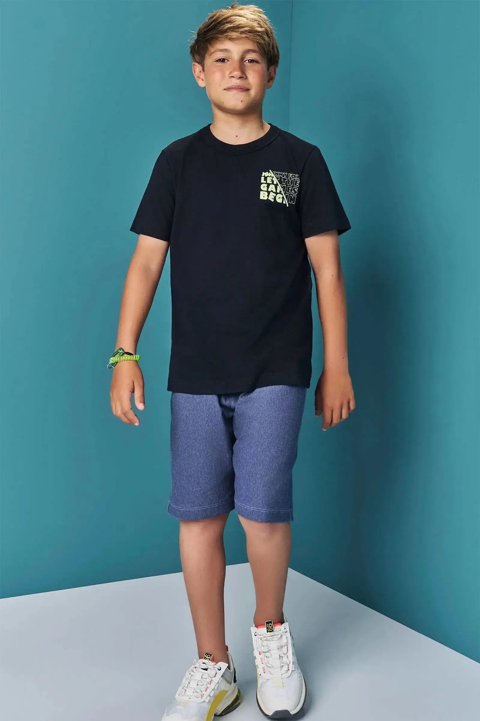 Camiseta em Meia Malha 83271 Johnny Fox Teen Menino