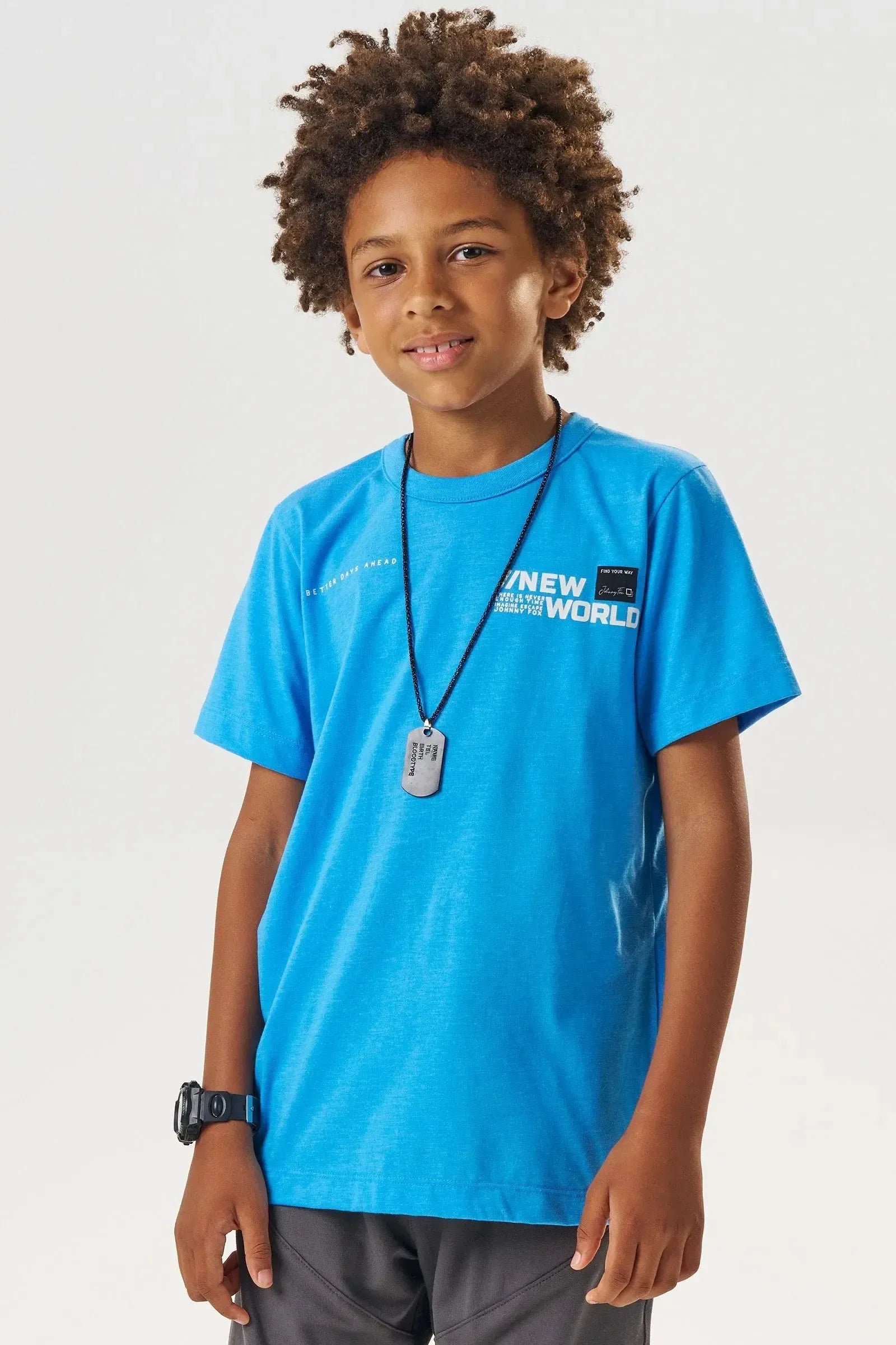 Camiseta em Meia Malha 83302 Johnny Fox Teen Menino