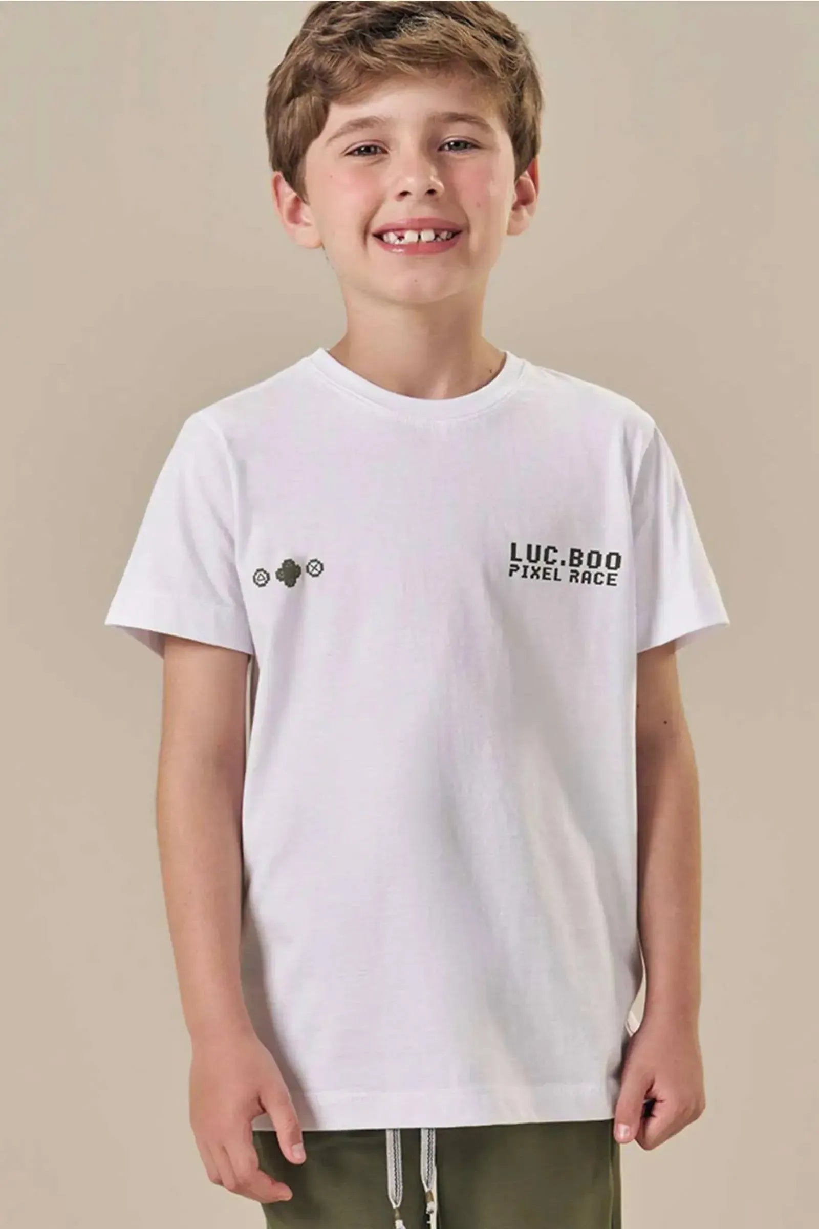 Camiseta em Meia Malha 84462 LucBoo Infantil Menino