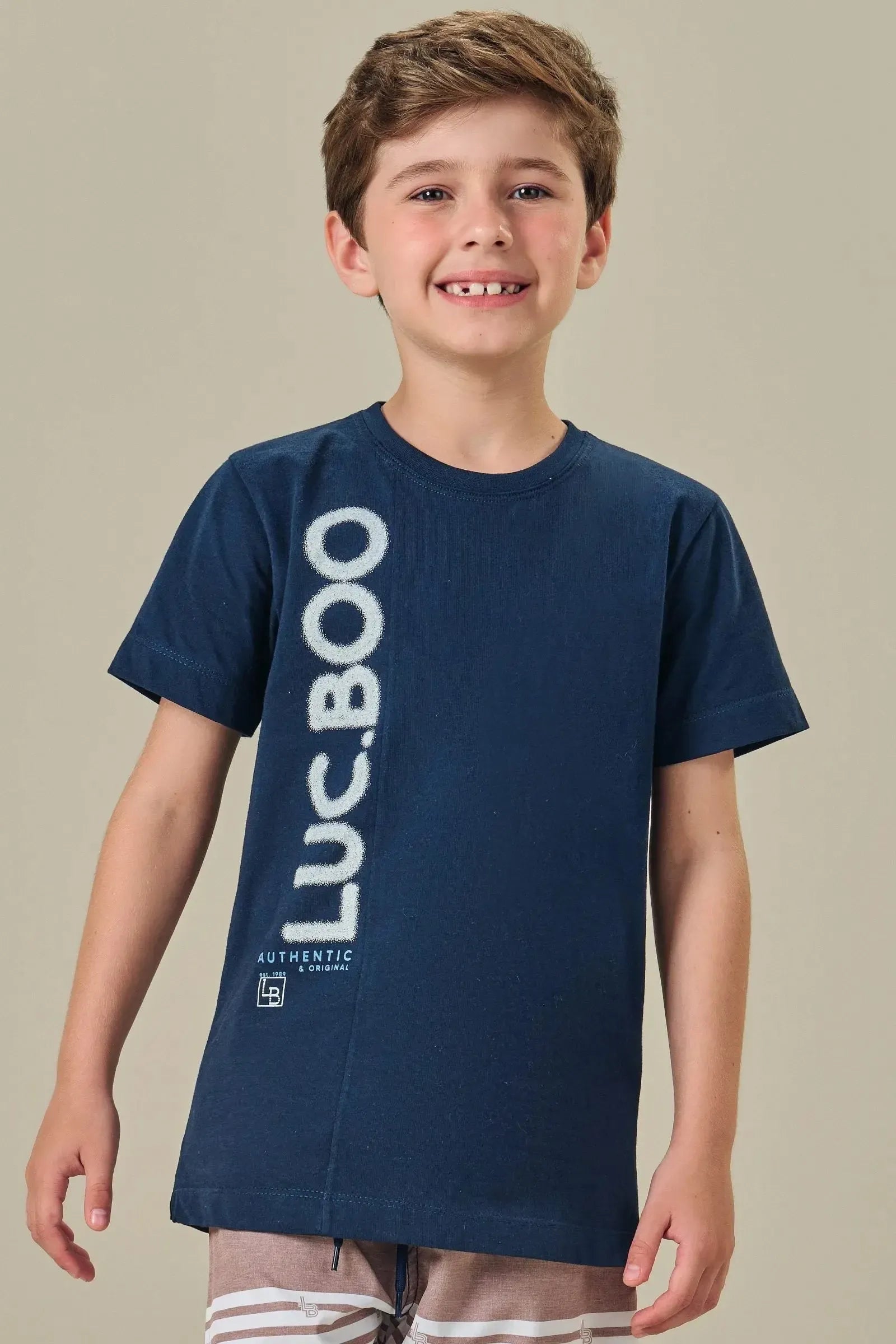 Camiseta em Meia Malha 84464 LucBoo Infantil Menino